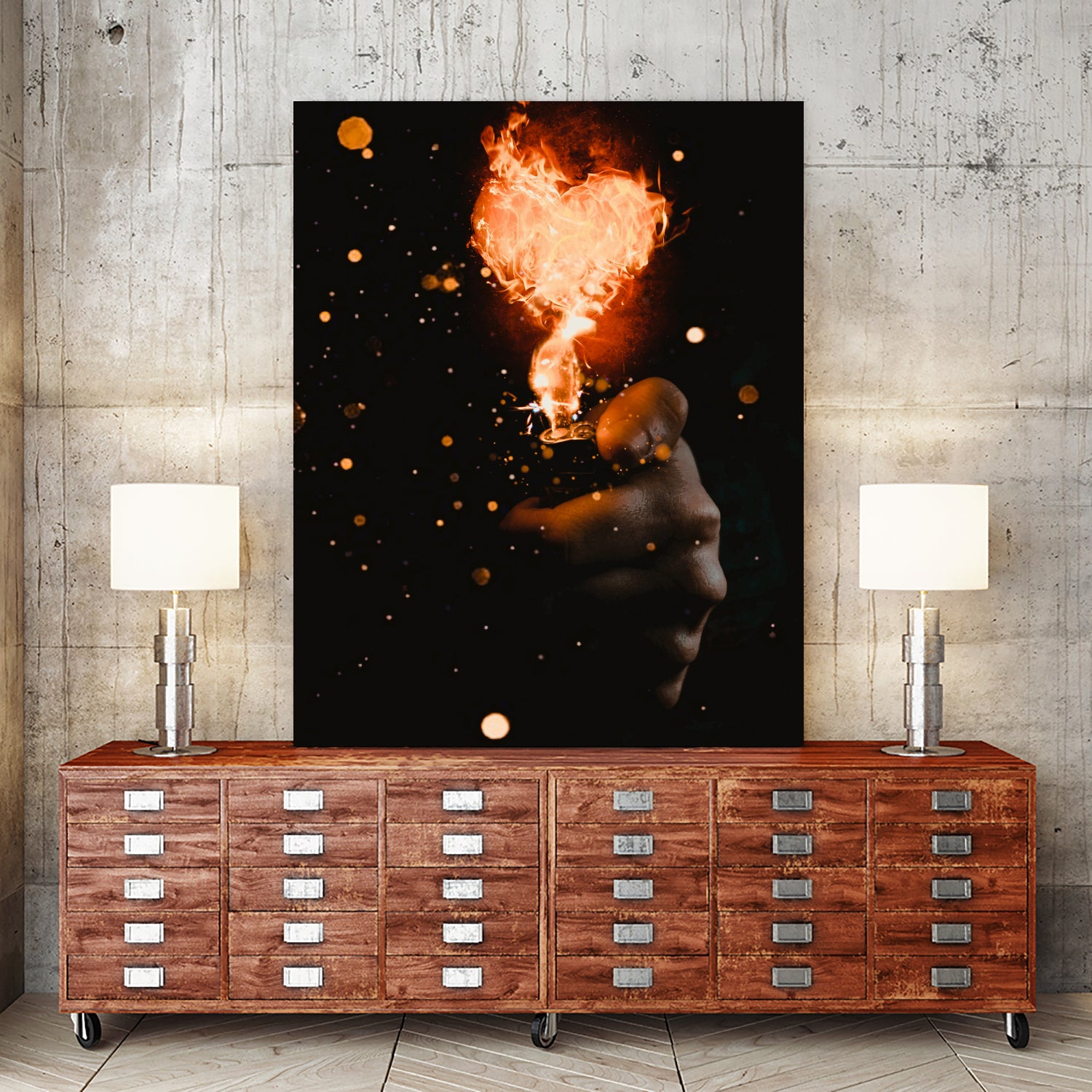Heart On Fire by GEN Z by Rigaud Mickaël on GIANT ART - orange photo illustration