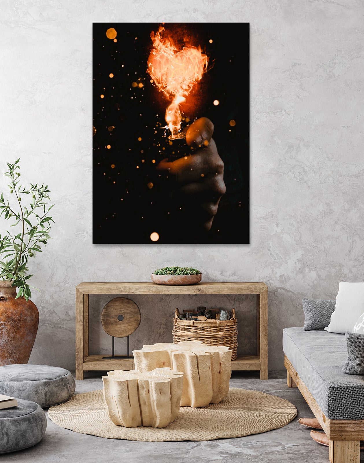 Heart On Fire by GEN Z by Rigaud Mickaël on GIANT ART - orange photo illustration