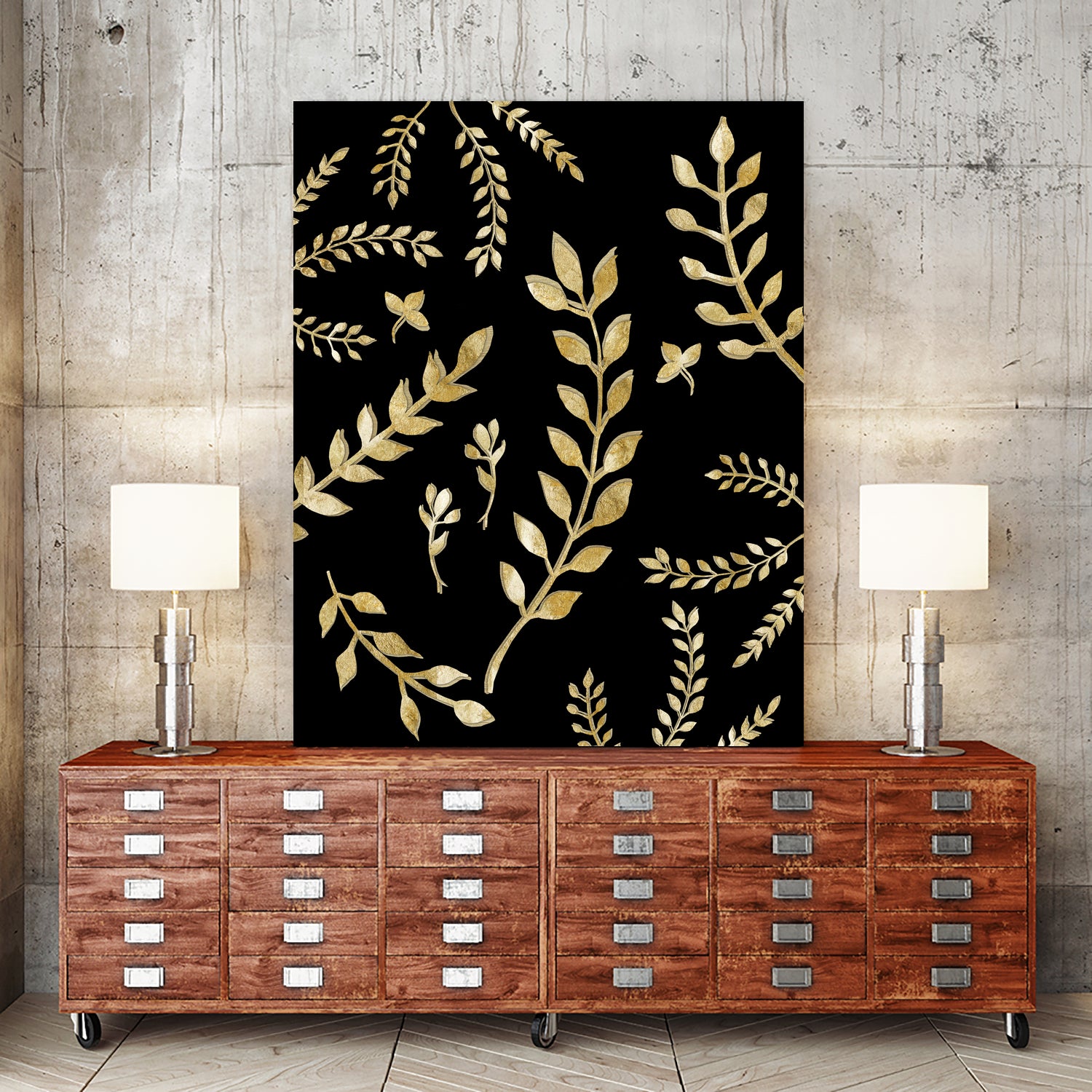 Gold Leaves Pattern #1 #drawing #decor #art by Anita & Bella Jantz on GIANT ART - brown digital drawing