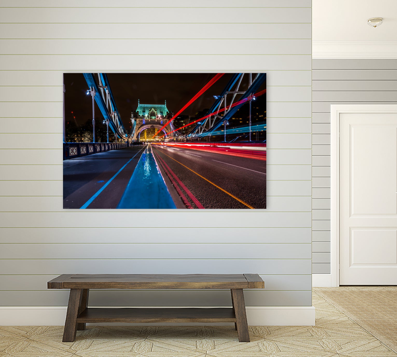 Lighttrails Tower Bridge by Reziebelle Martin on GIANT ART - red photo illustration