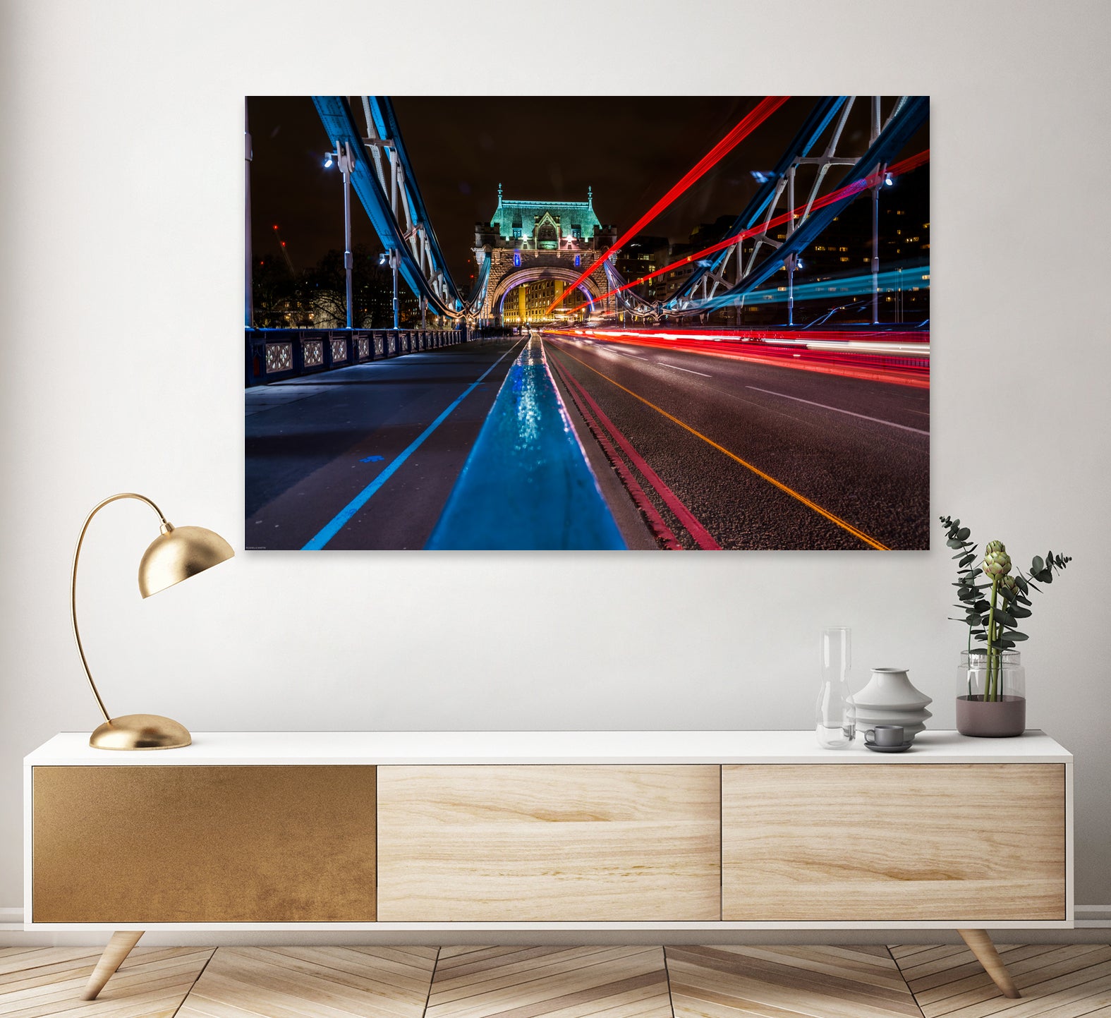 Lighttrails Tower Bridge by Reziebelle Martin on GIANT ART - red photo illustration