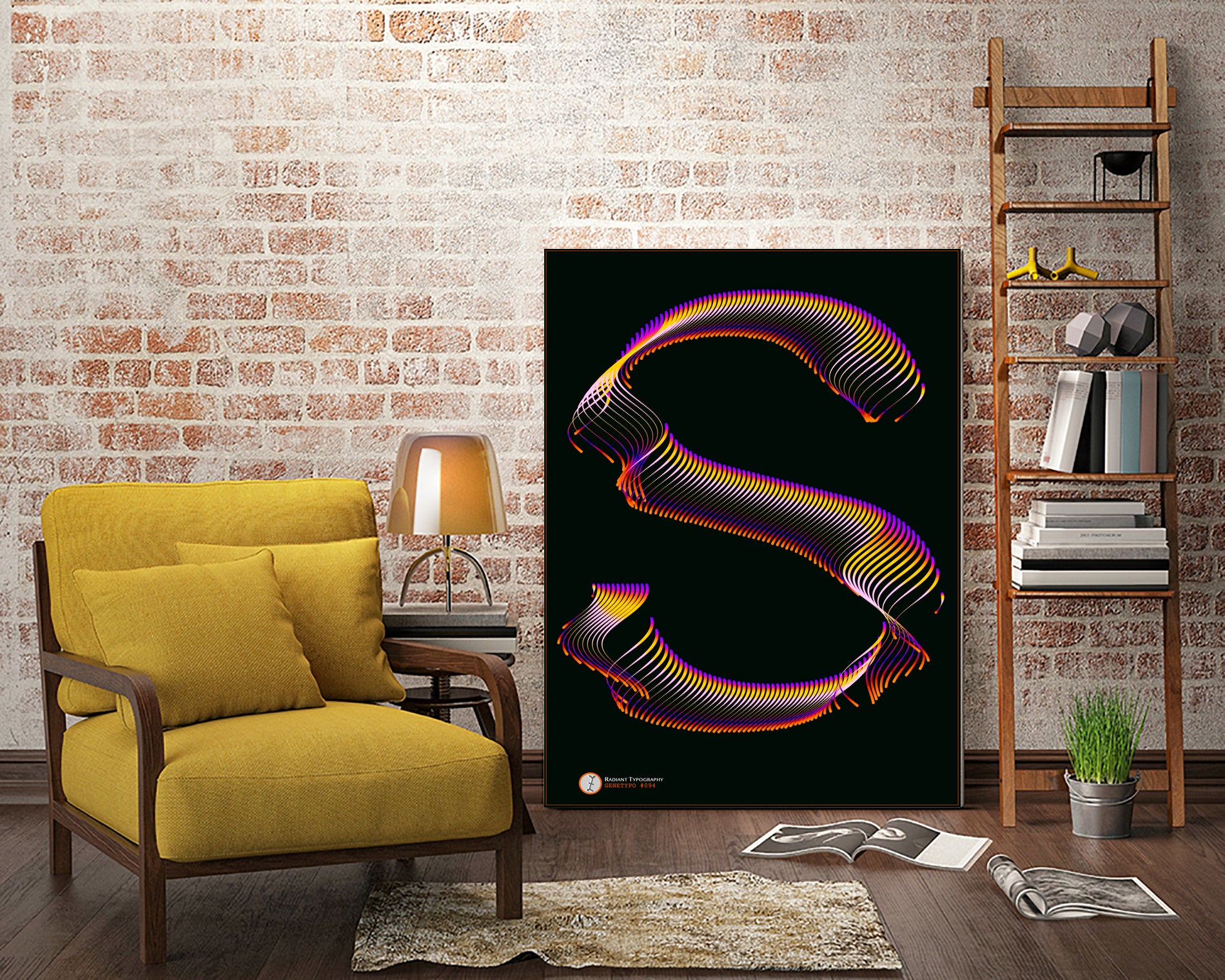 S - RADIANT GENETYPO #094 v01 by Toni Mitjanit on GIANT ART - black typography