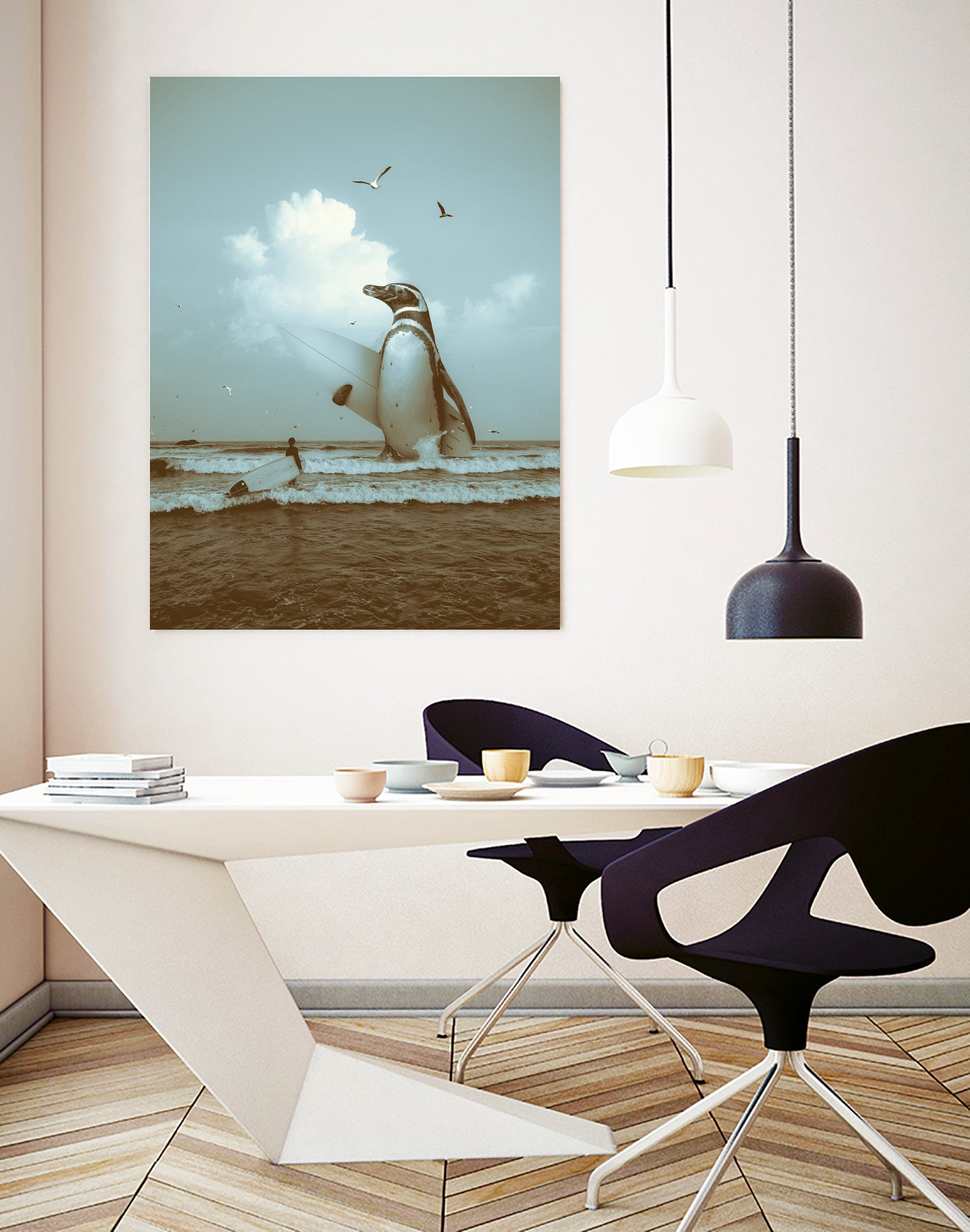 surf's up II by Soaring Anchor on GIANT ART - gray photo manipulation