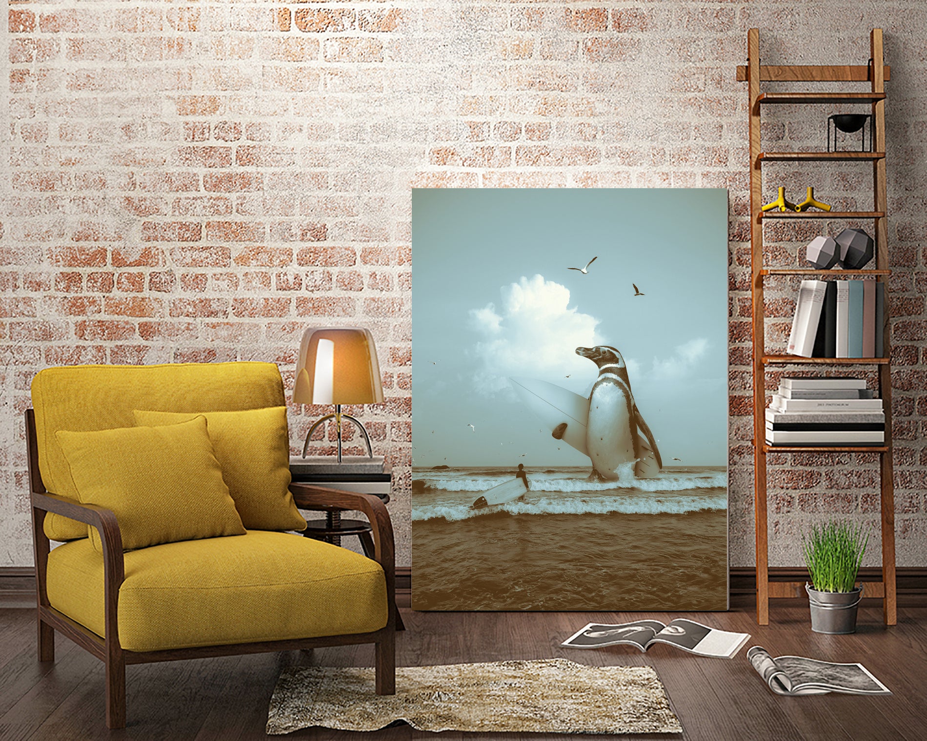 surf's up II by Soaring Anchor on GIANT ART - gray photo manipulation