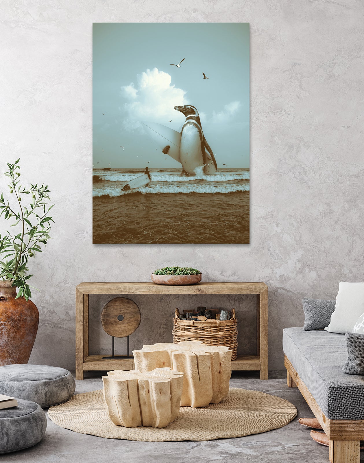 surf's up II by Soaring Anchor on GIANT ART - gray photo manipulation