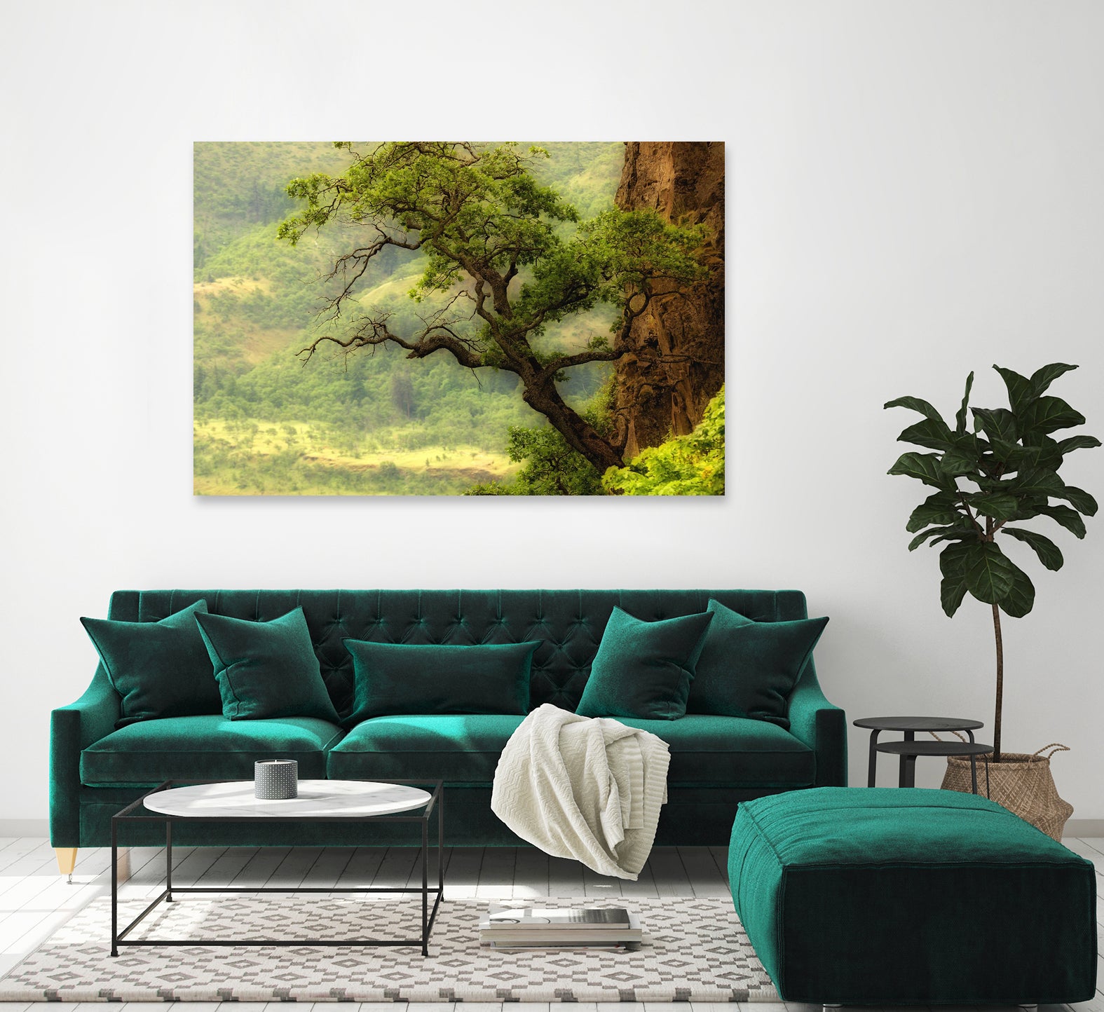 Nature mountain sunrise landscape tree by Retno Asih Mustakimah on GIANT ART - green photo manipulation
