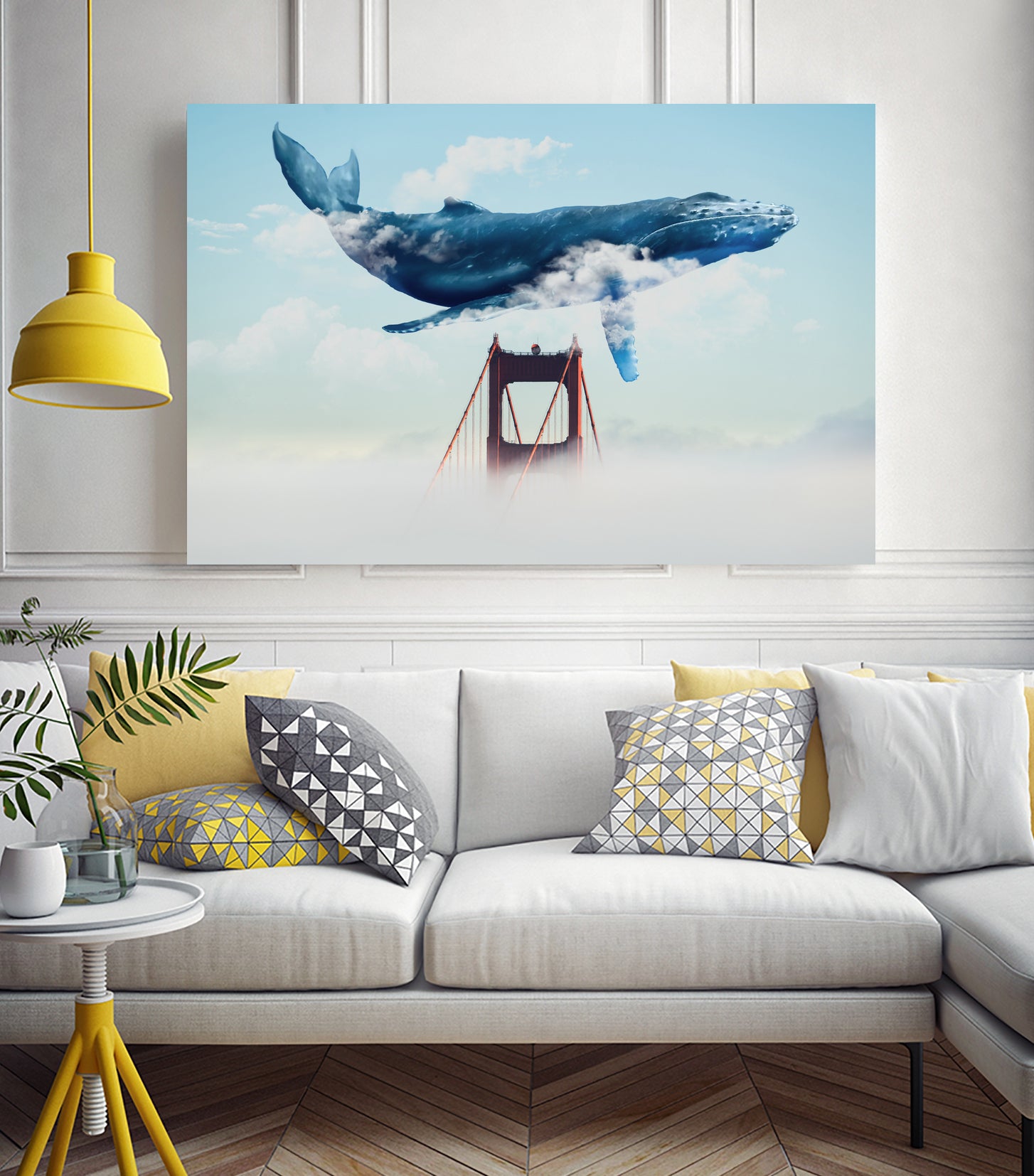 Whale Tails Golden Gate Bridge by David Loblaw on GIANT ART - blue photo manipulation