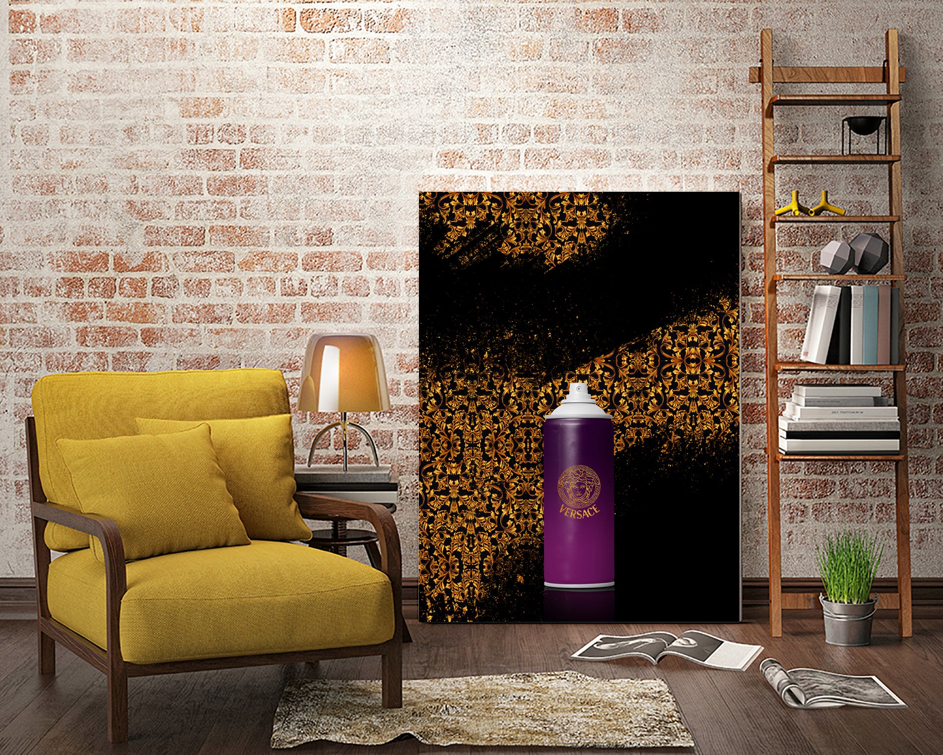 Versace Spray Paint by Alexandre Venancio on GIANT ART - black digital painting