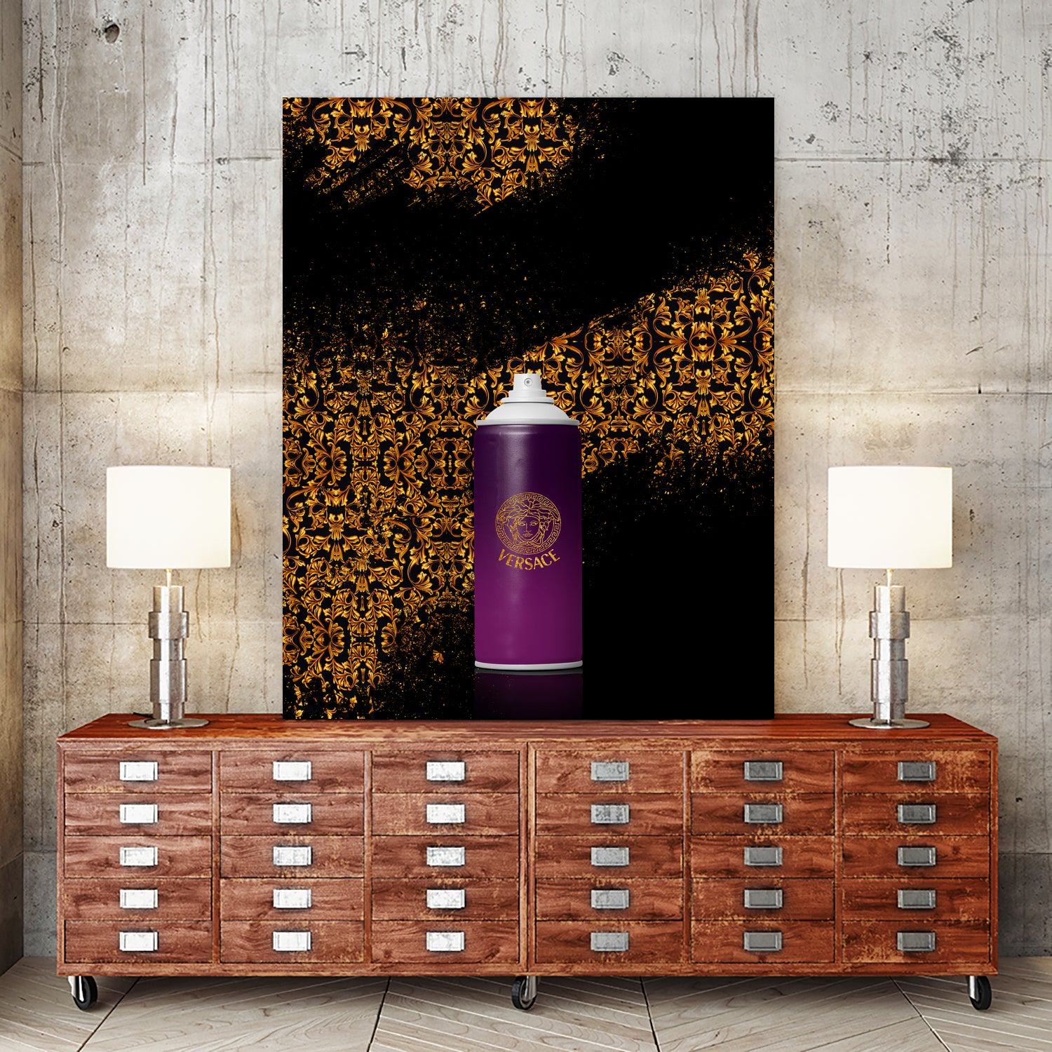 Versace Spray Paint by Alexandre Venancio on GIANT ART - black digital painting