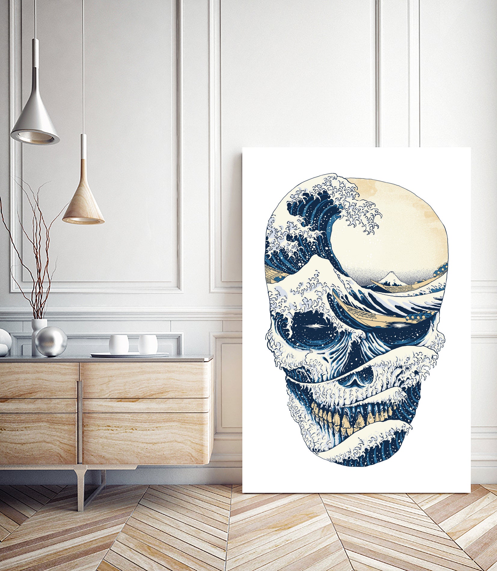 The Great Wave off Skull by Afif Quilimo on GIANT ART - white digital painting