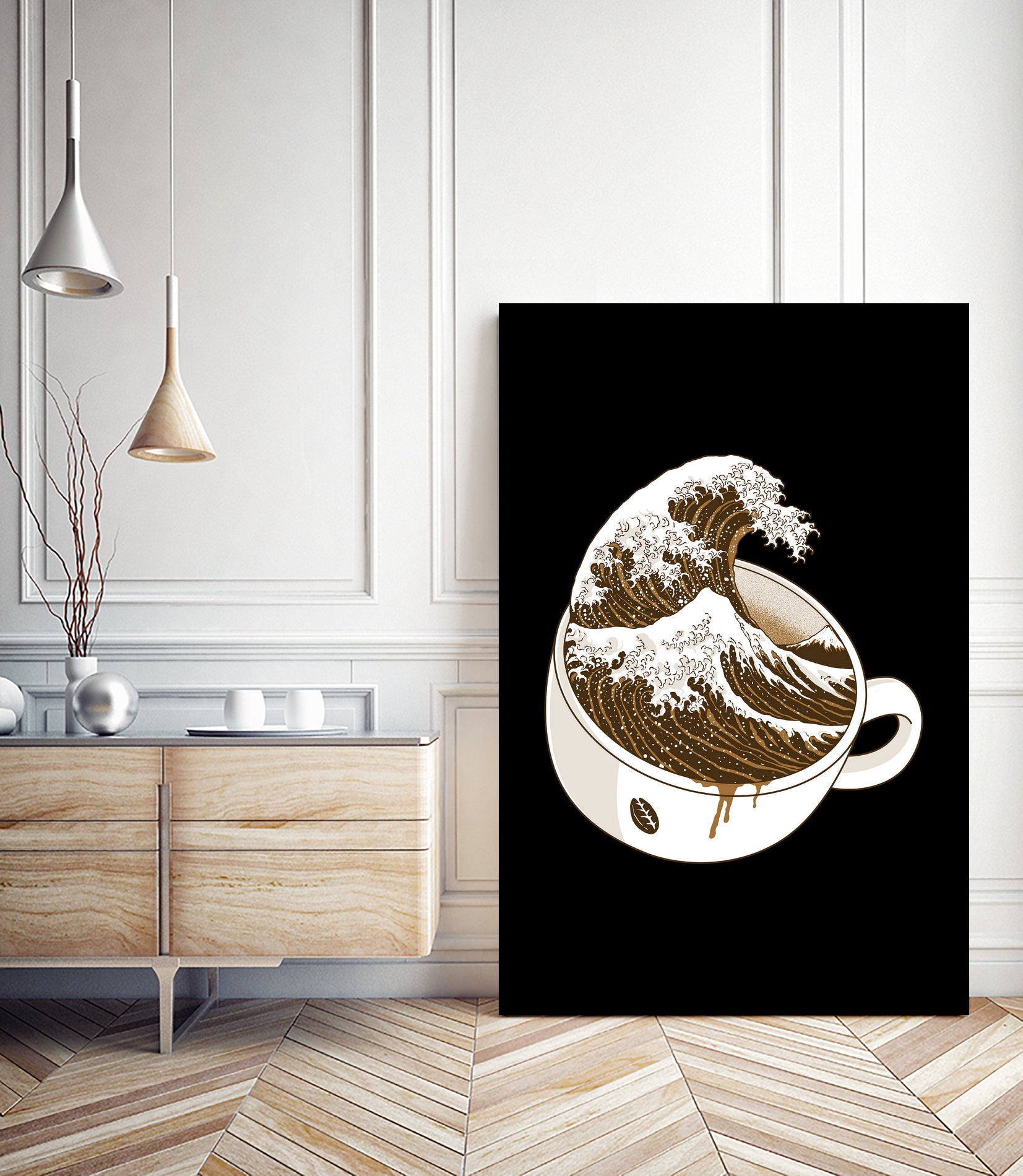The Great Wave off Coffee by Afif Quilimo on GIANT ART - black digital painting