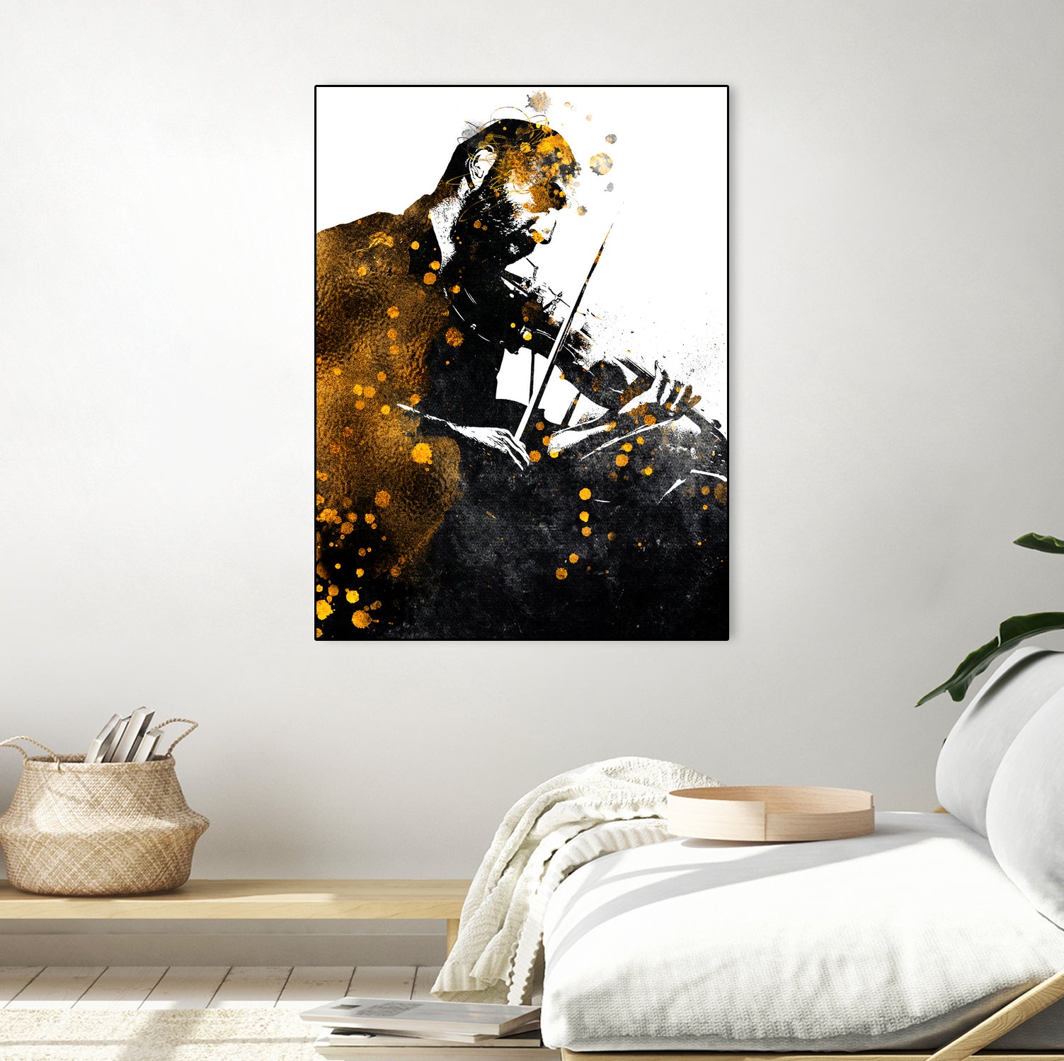 Violin music art gold and black #violin #music by Justyna Jaszke on GIANT ART - black digital painting