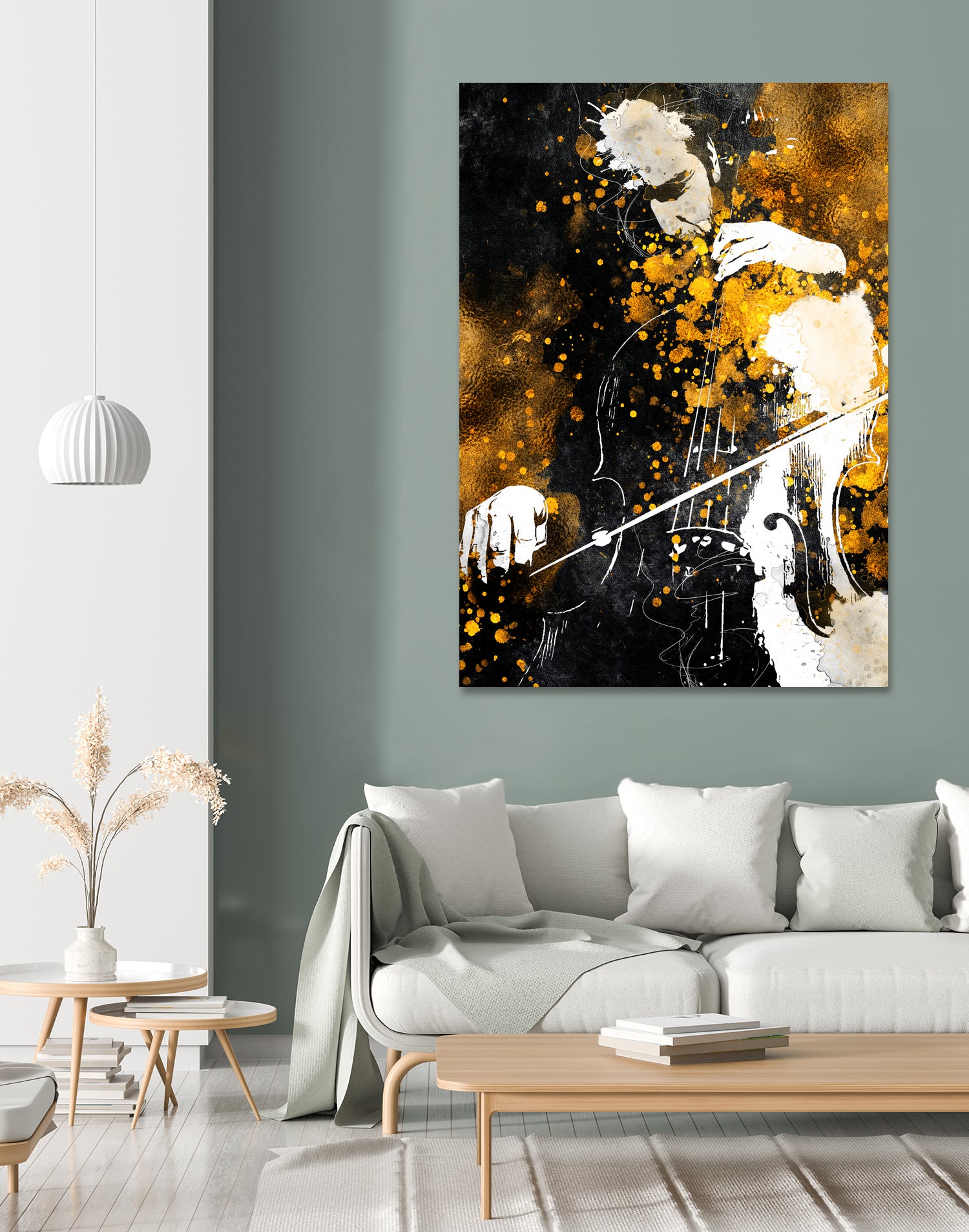 Violin music art gold and black #violin #music by Justyna Jaszke on GIANT ART - black digital painting