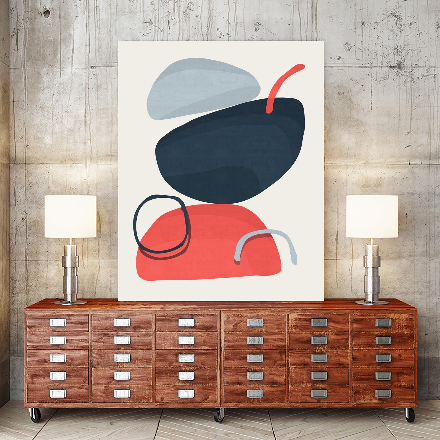 Abstract XIV by Vitor Costa on GIANT ART - blue digital painting