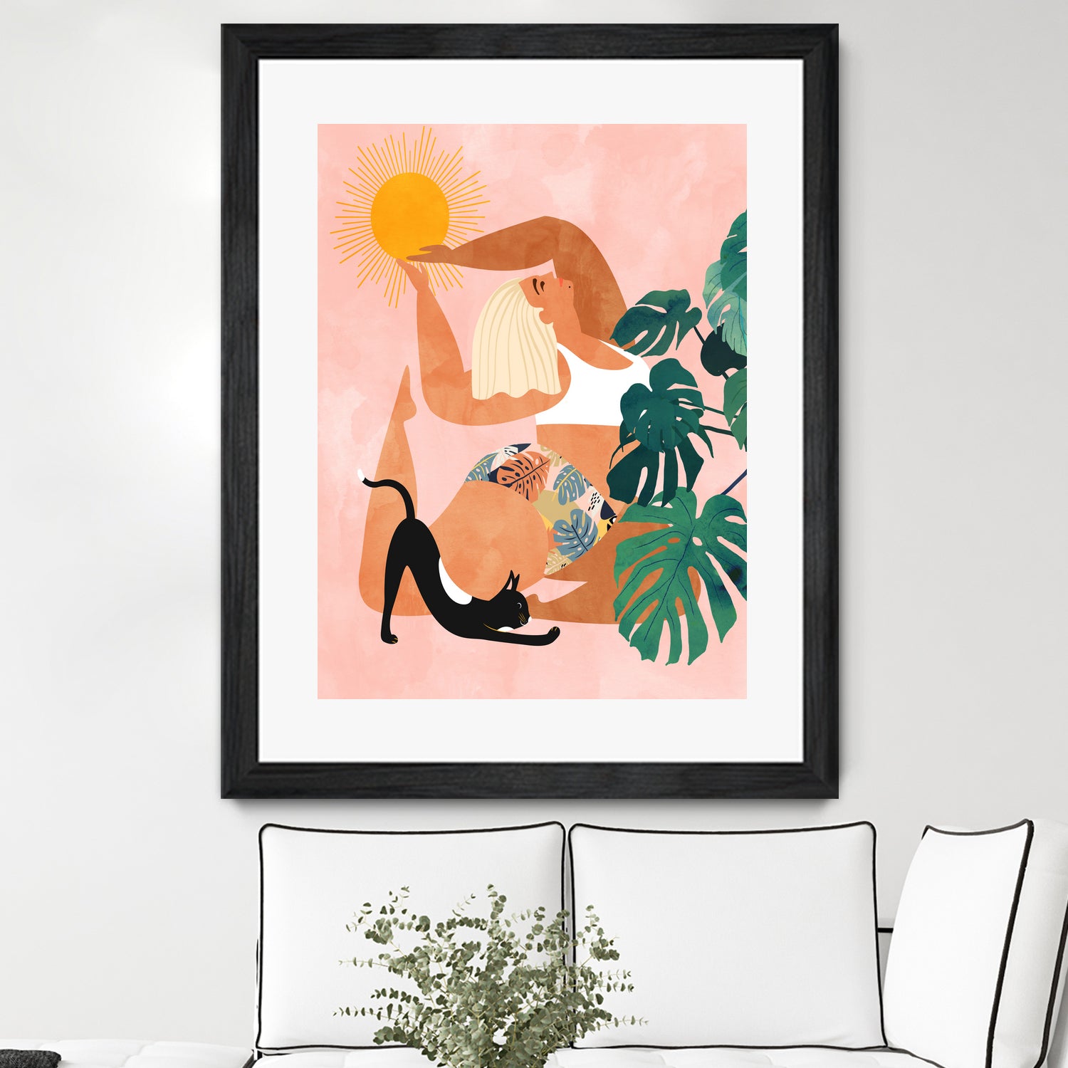Tropical Yoga by Uma Gokhale on GIANT ART - orange digital painting