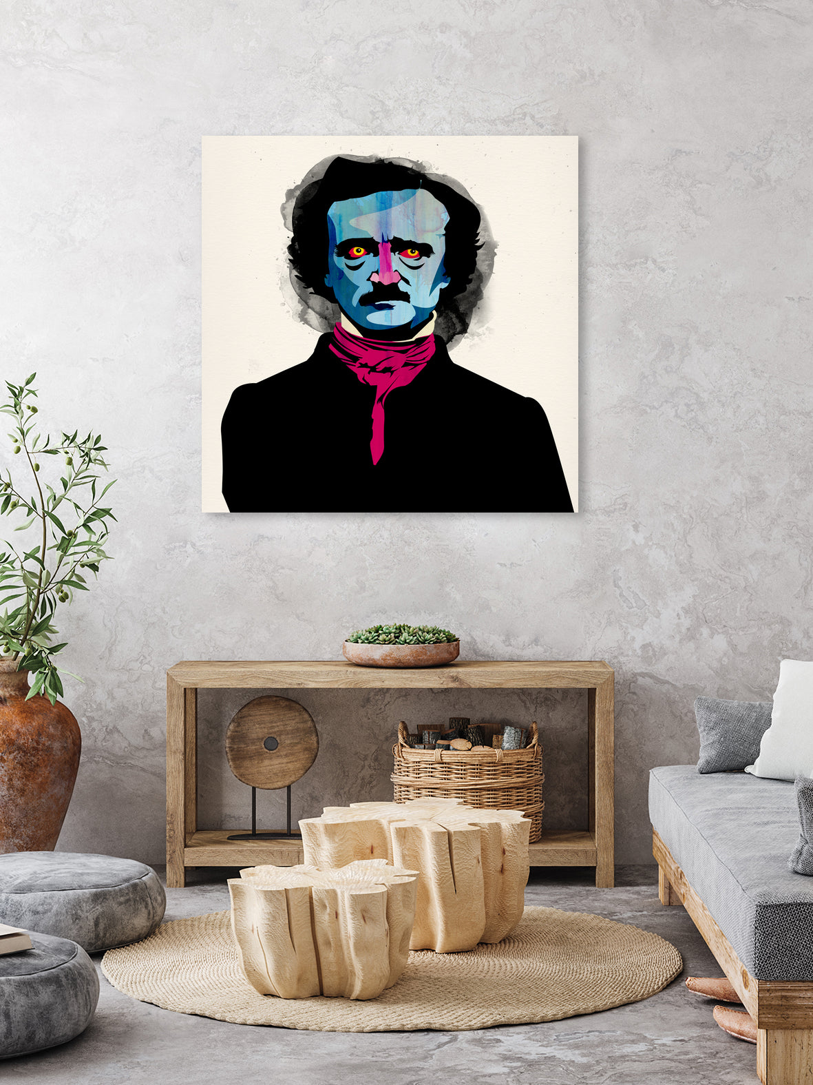 Edgar Allan Poe by Alvaro Tapia on GIANT ART - blue digital painting