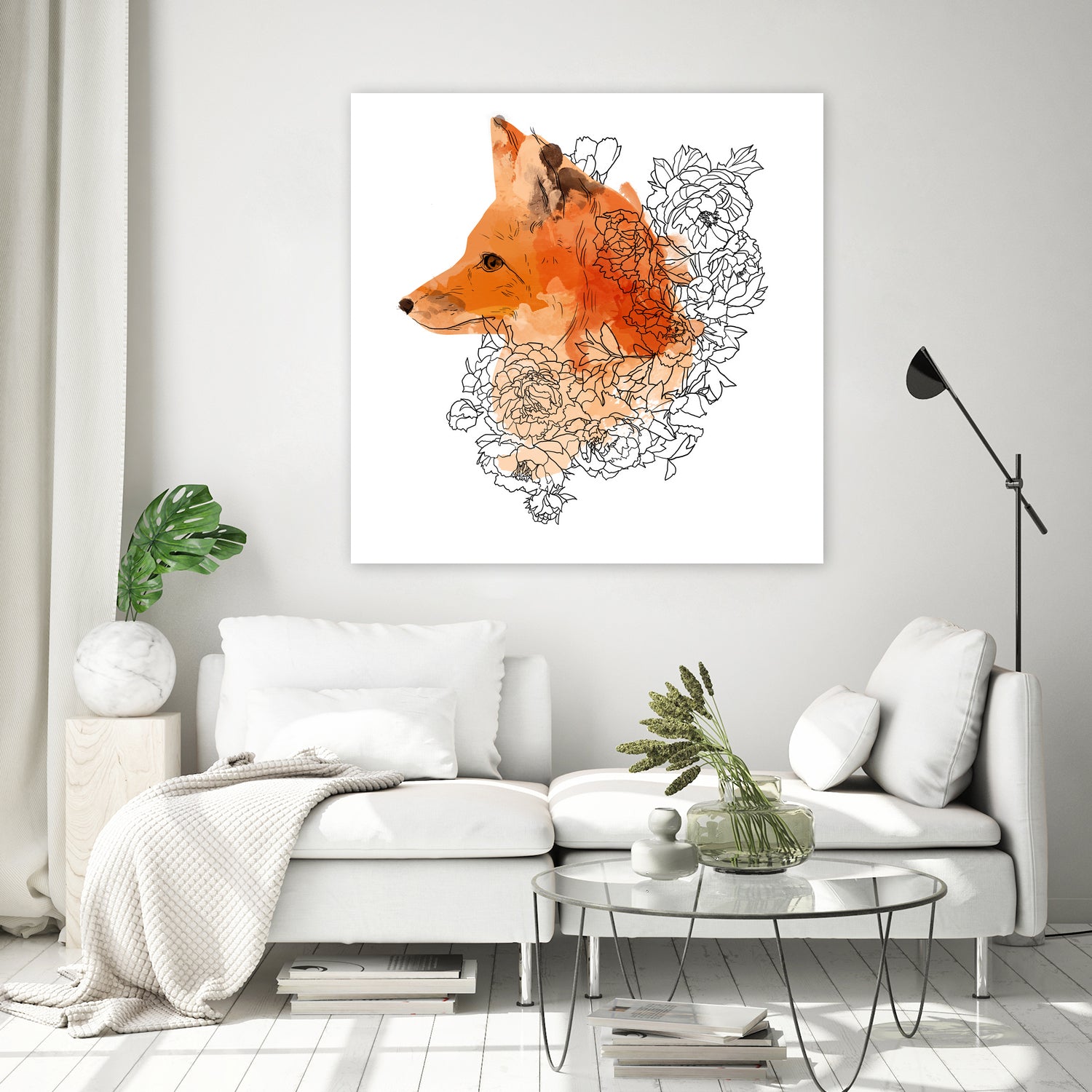 Watercolor Fox by Greta Berlin on GIANT ART - orange digital drawing
