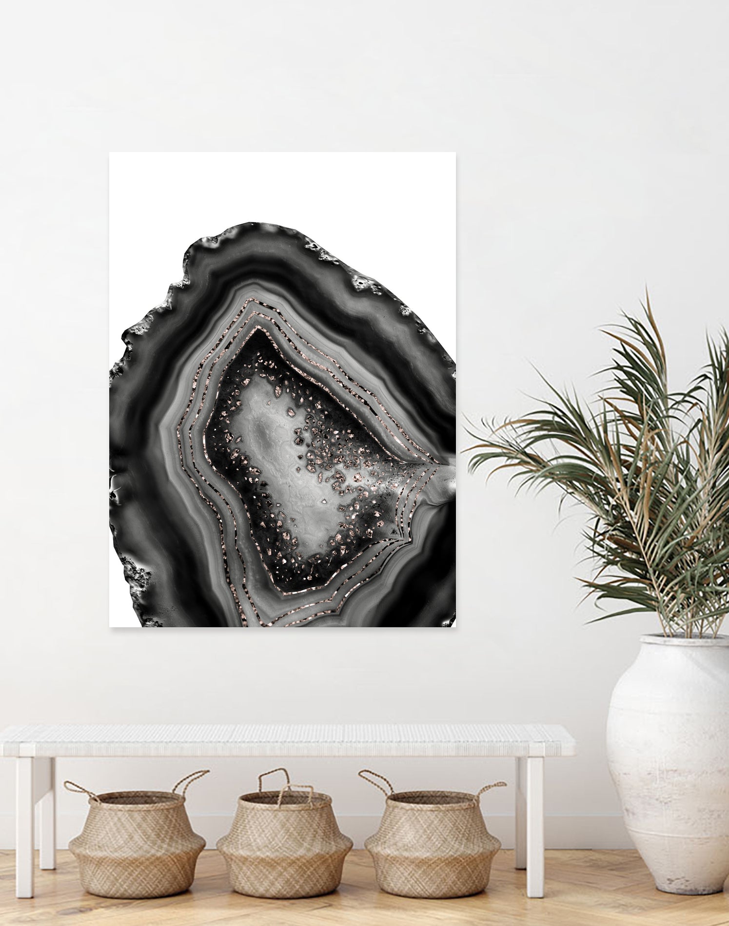Agate Rose Gold Glitter Glam #5 #gem #decor #art by Anita & Bella Jantz on GIANT ART - gray photo illustration