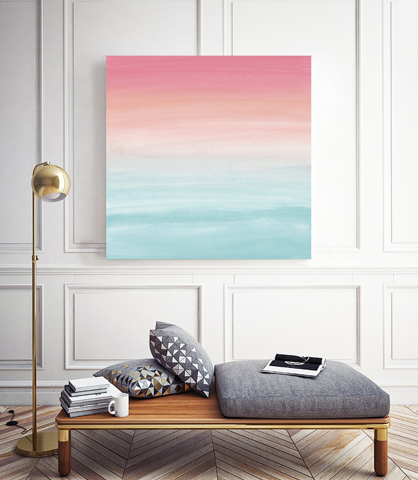 Touching Watercolor Abstract Beach Dream #1 #painting #decor by Anita & Bella Jantz on GIANT ART - orange digital painting