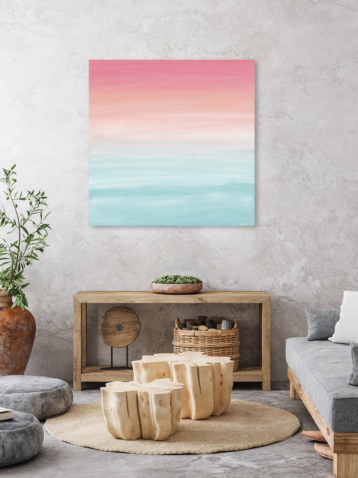 Touching Watercolor Abstract Beach Dream #1 #painting #decor by Anita & Bella Jantz on GIANT ART - orange digital painting