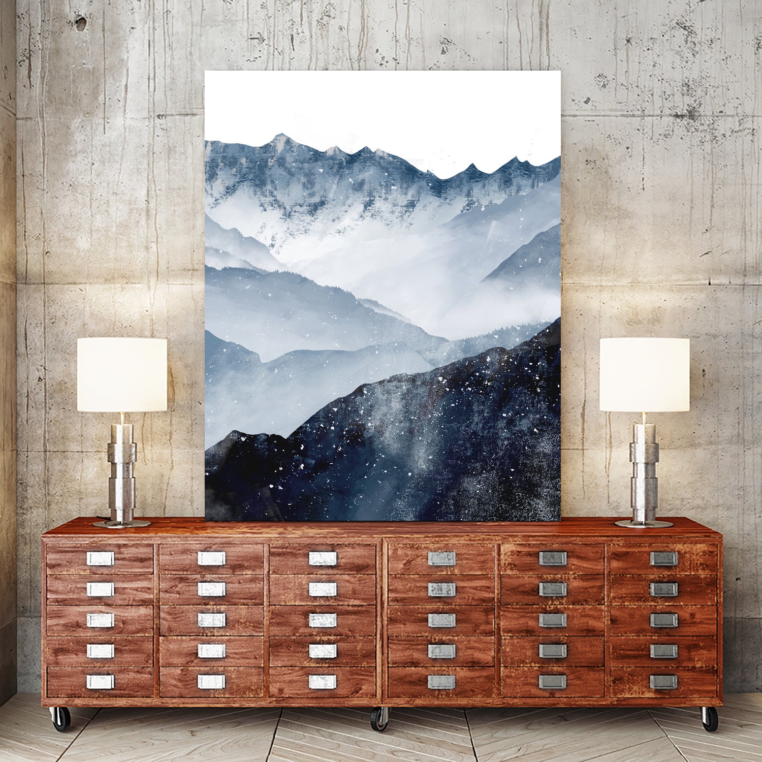 Himalaya by Tomasz Dąbek on GIANT ART - blue digital painting