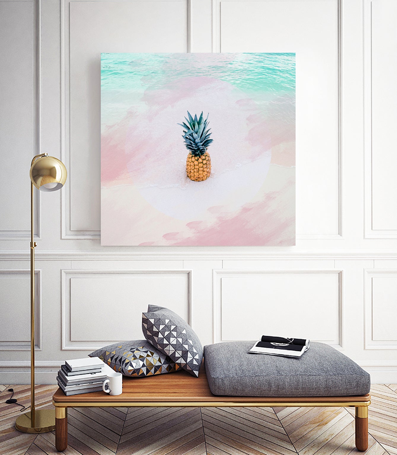 Pineapple on the beach by mmarta bc on GIANT ART - pink digital painting