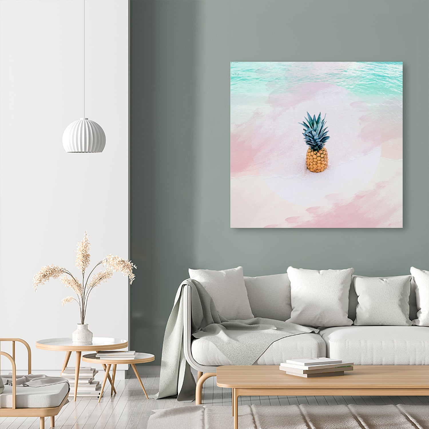 Pineapple on the beach by mmarta bc on GIANT ART - pink digital painting