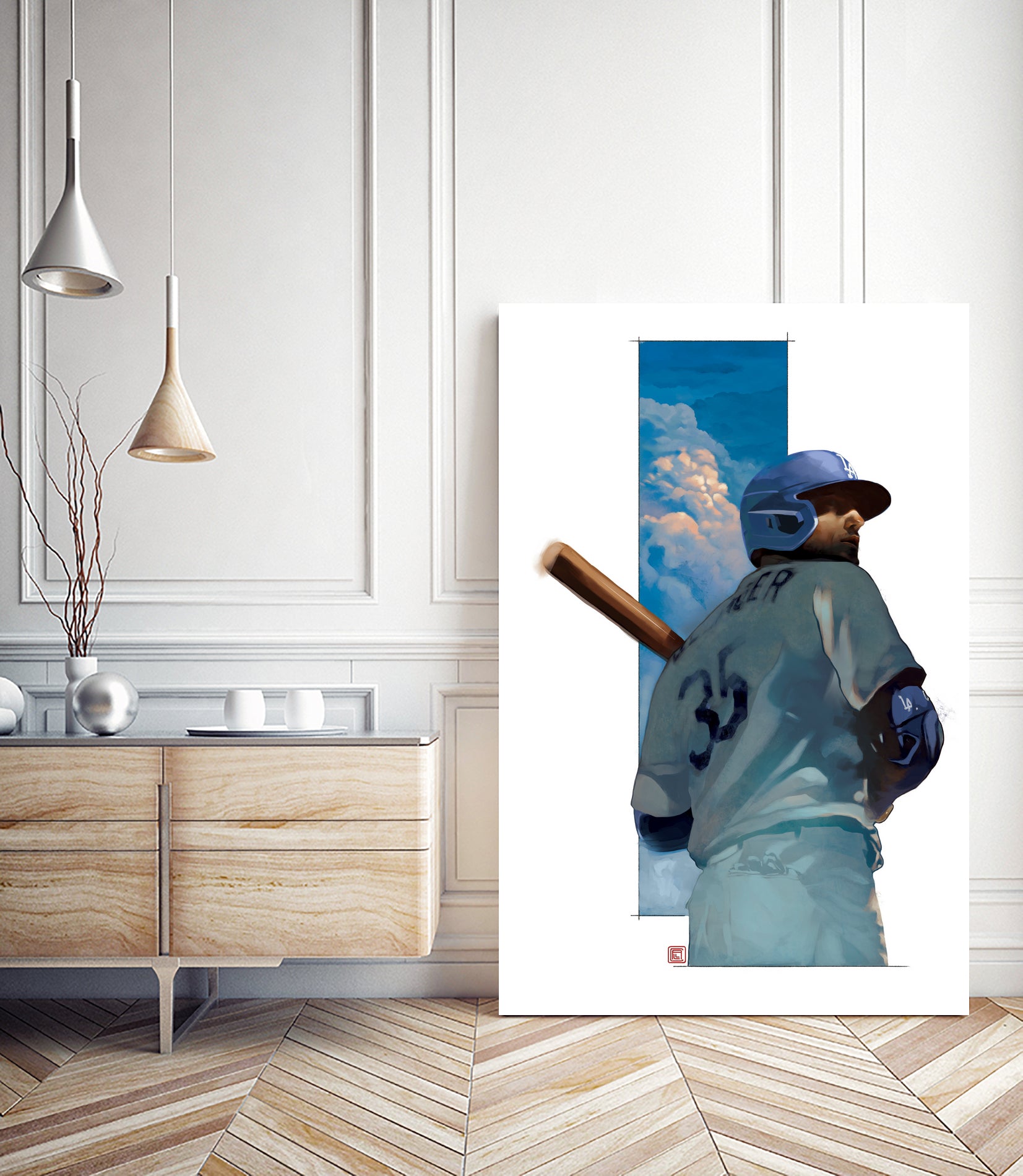 At Bat by Claudia Labarca on GIANT ART - blue digital painting