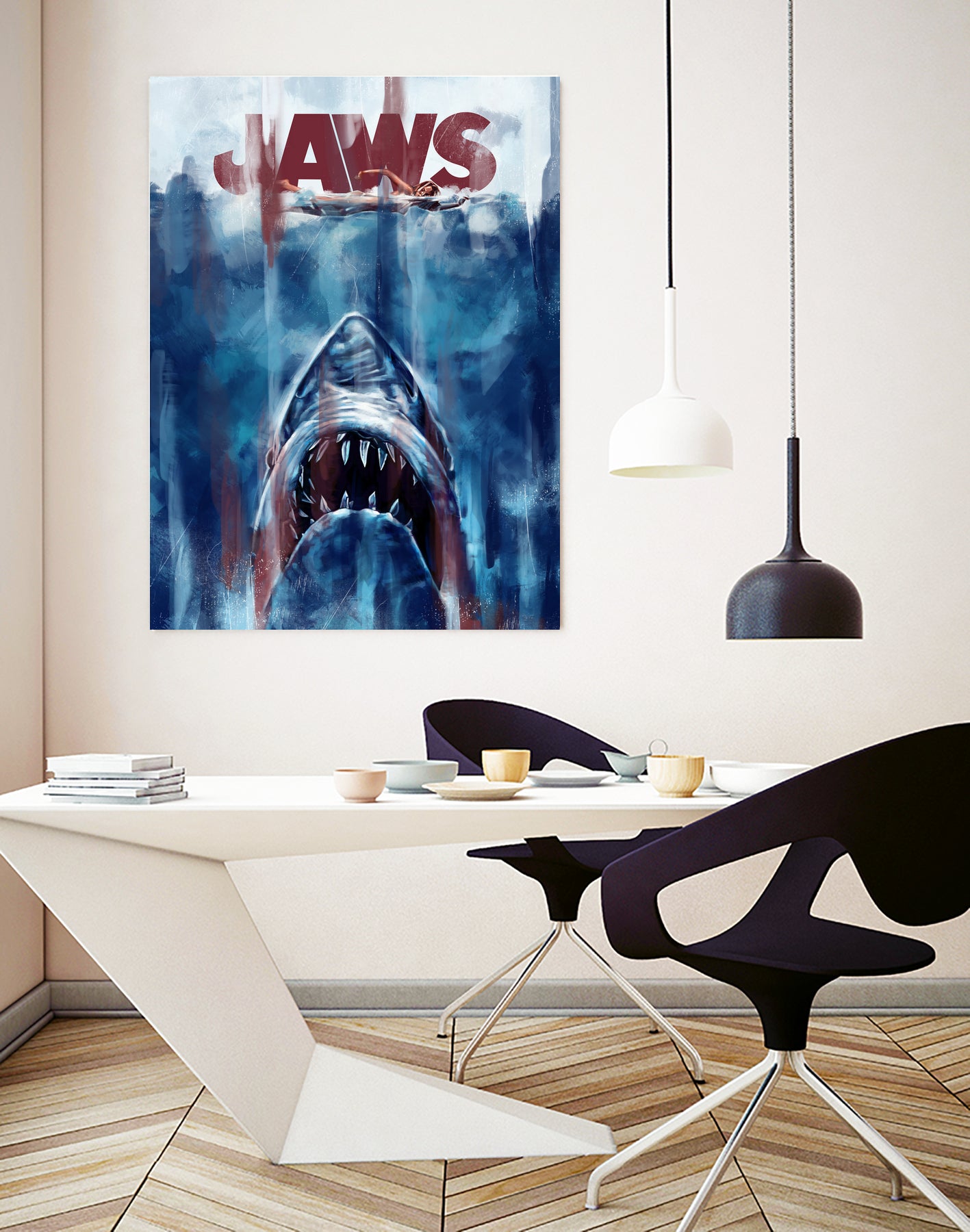 Jaws by Dmitry Belov on GIANT ART - blue digital drawing