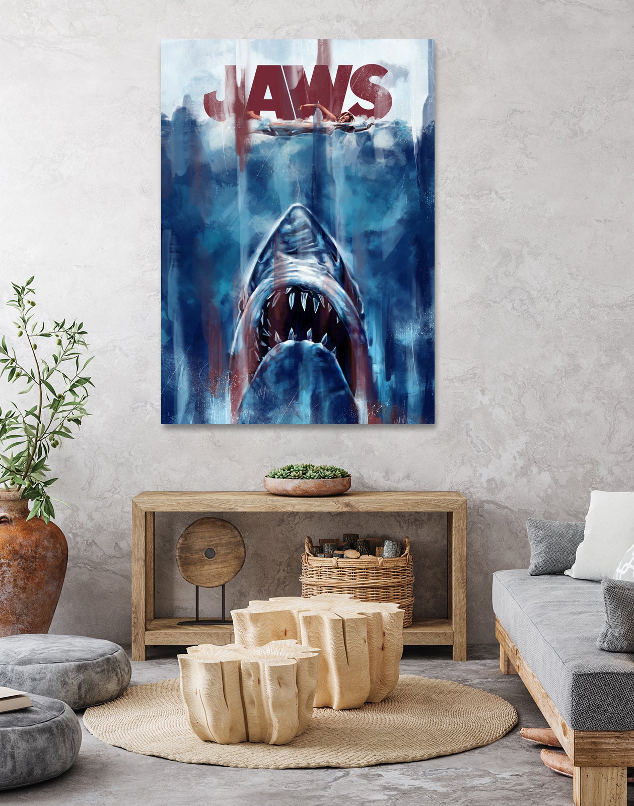 Jaws by Dmitry Belov on GIANT ART - blue digital drawing