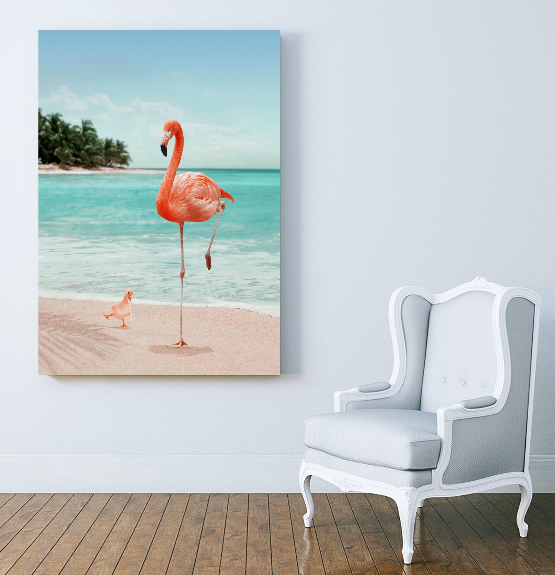 WANNABE FLAMINGO by Jonas Loose on GIANT ART - blue photo manipulation