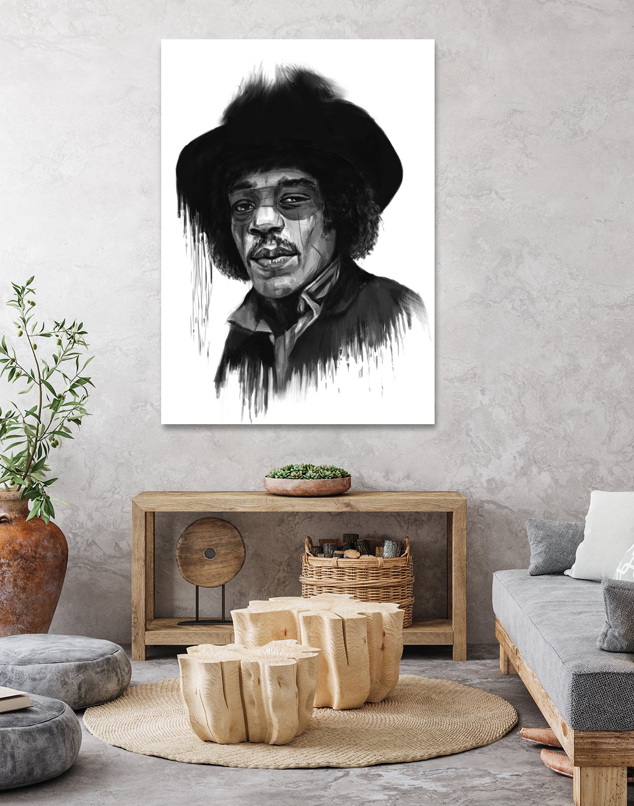 Hendrix by Solti Balázs on GIANT ART - white digital painting
