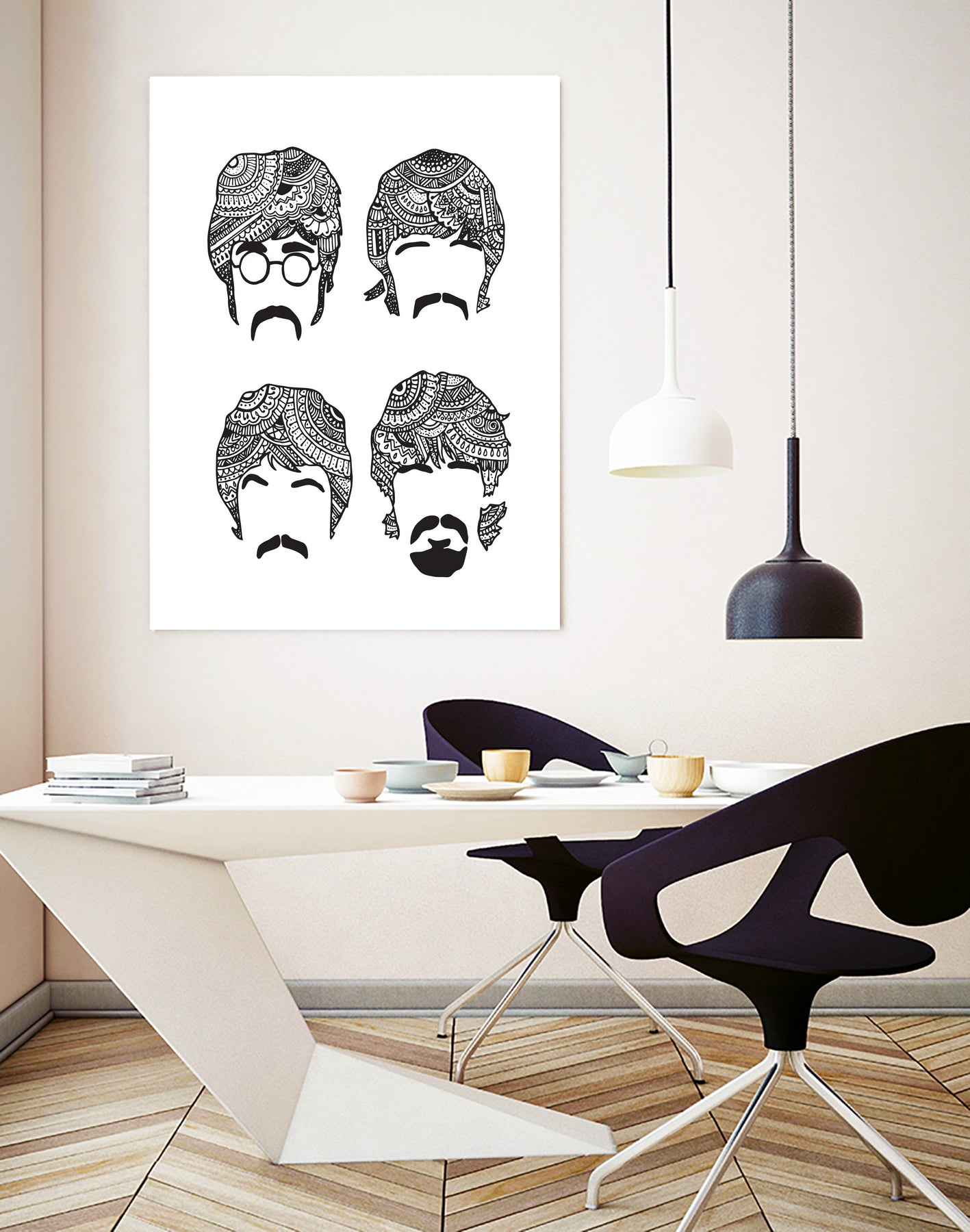 Beatles Mehendi by Candelaria Undurraga on GIANT ART - white digital drawing