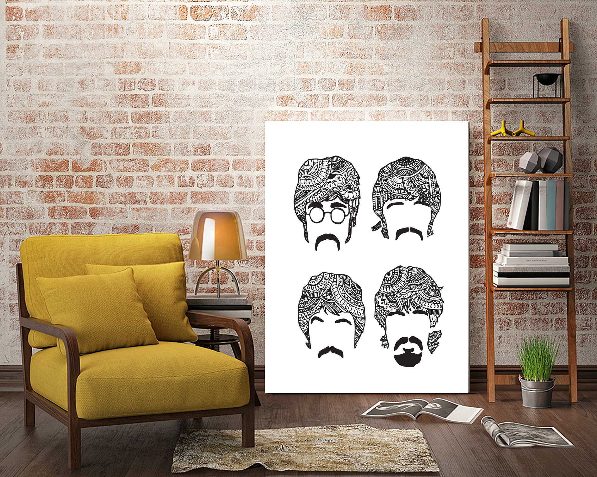 Beatles Mehendi by Candelaria Undurraga on GIANT ART - white digital drawing