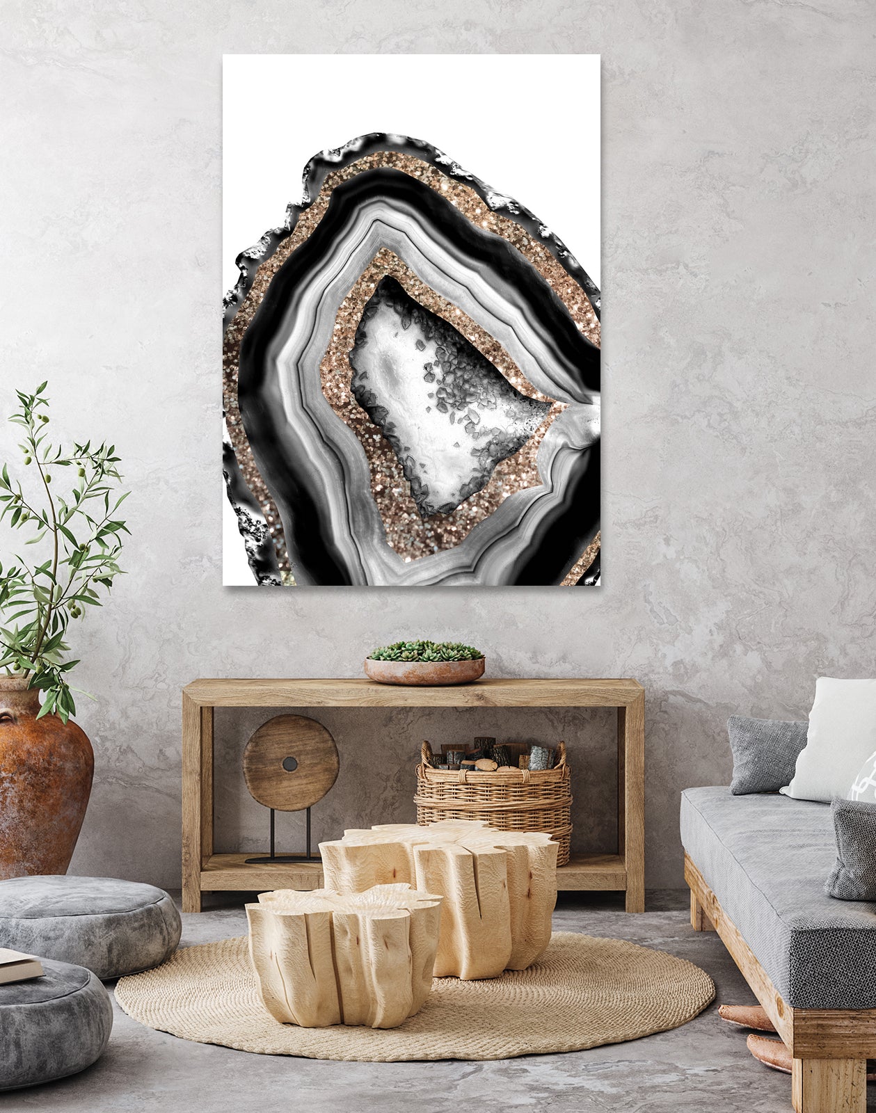Agate Gold Glitter Glam #1 #gem #decor #art by Anita & Bella Jantz on GIANT ART - gray photo illustration
