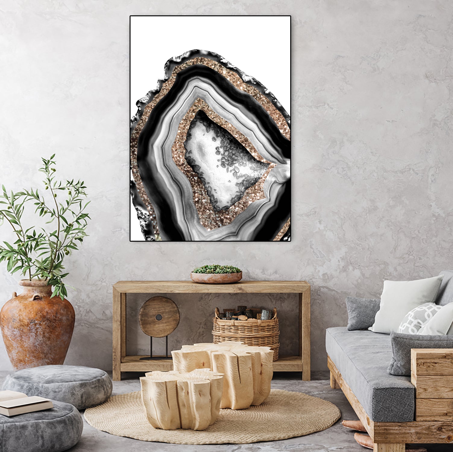 Agate Gold Glitter Glam #1 #gem #decor #art by Anita & Bella Jantz on GIANT ART - gray photo illustration