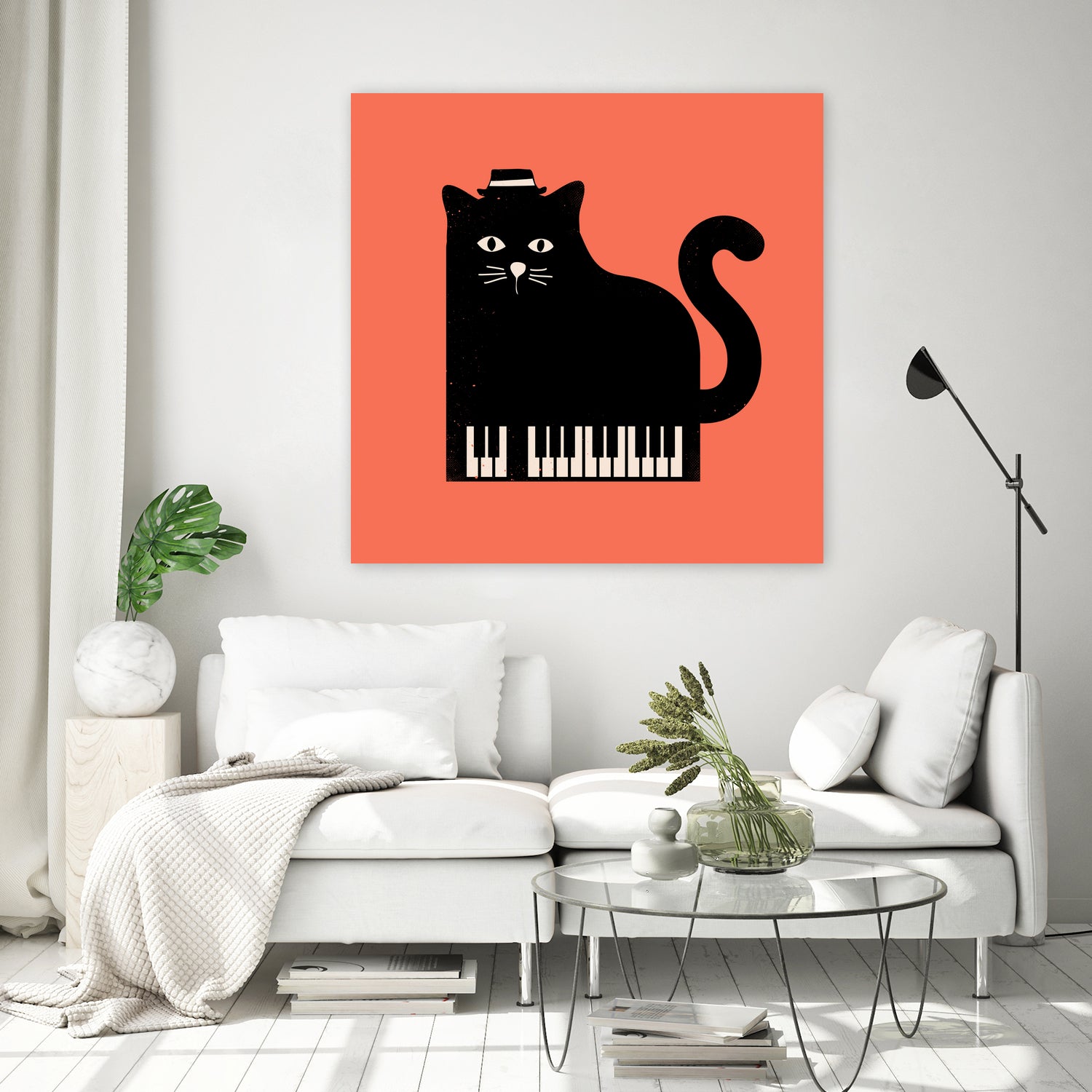 Cool Cat on Piano by Budi Satria Kompoi on GIANT ART - mixed media