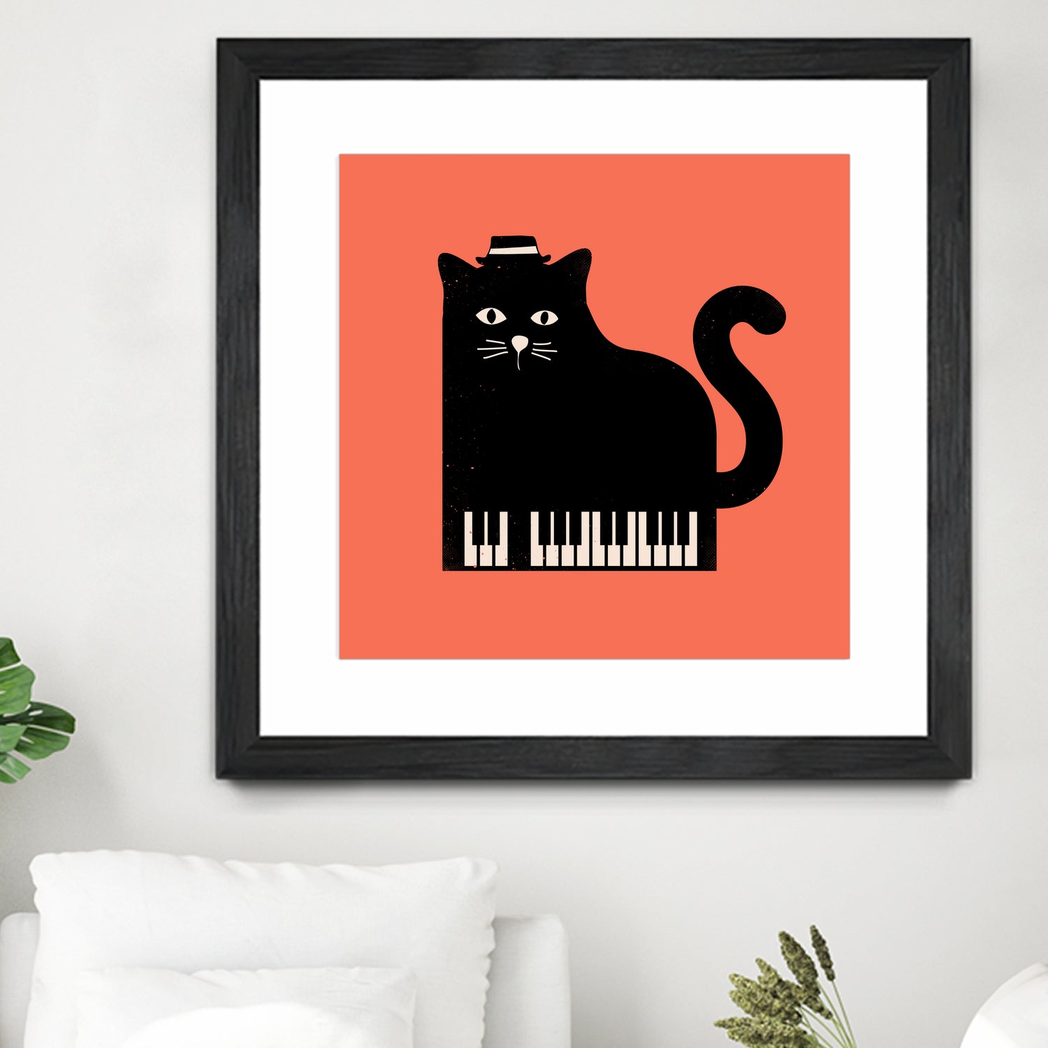 Cool Cat on Piano by Budi Satria Kompoi on GIANT ART - mixed media