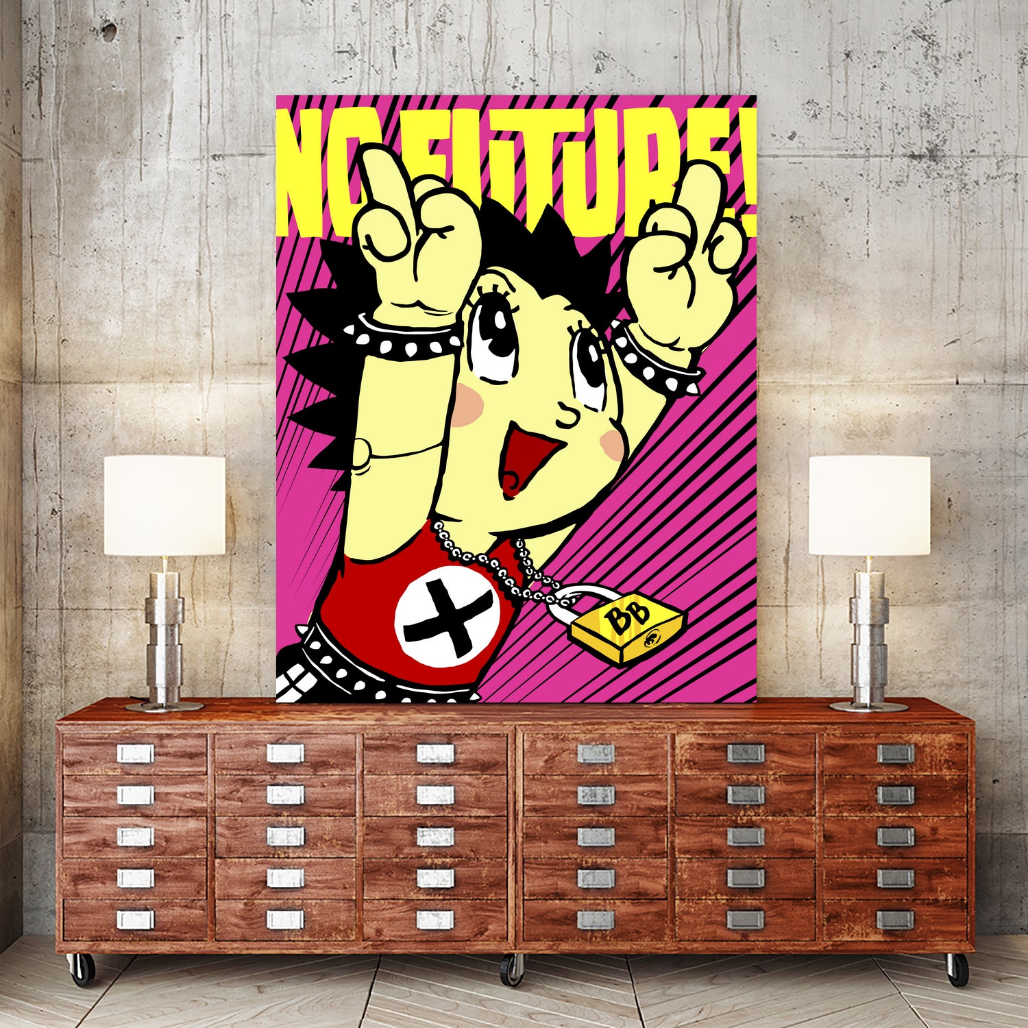 No Future by Bily Mariano da Luz on GIANT ART - pink vector illustration