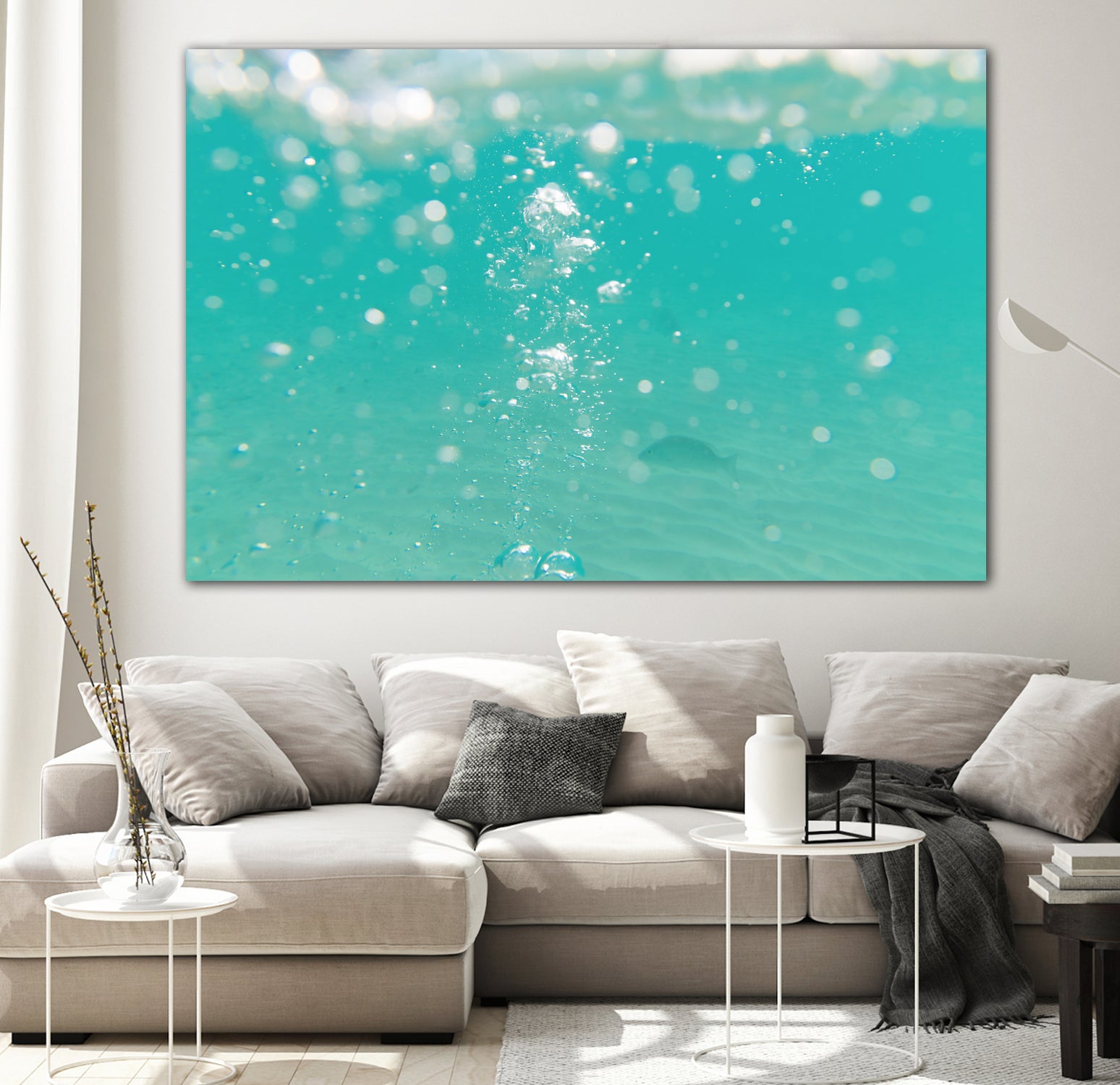 Underwater Caribbean Bubbles Dream 2 by ©AnitasBellasArt on GIANT ART - blue coastal sea,ocean,turquoise,water
