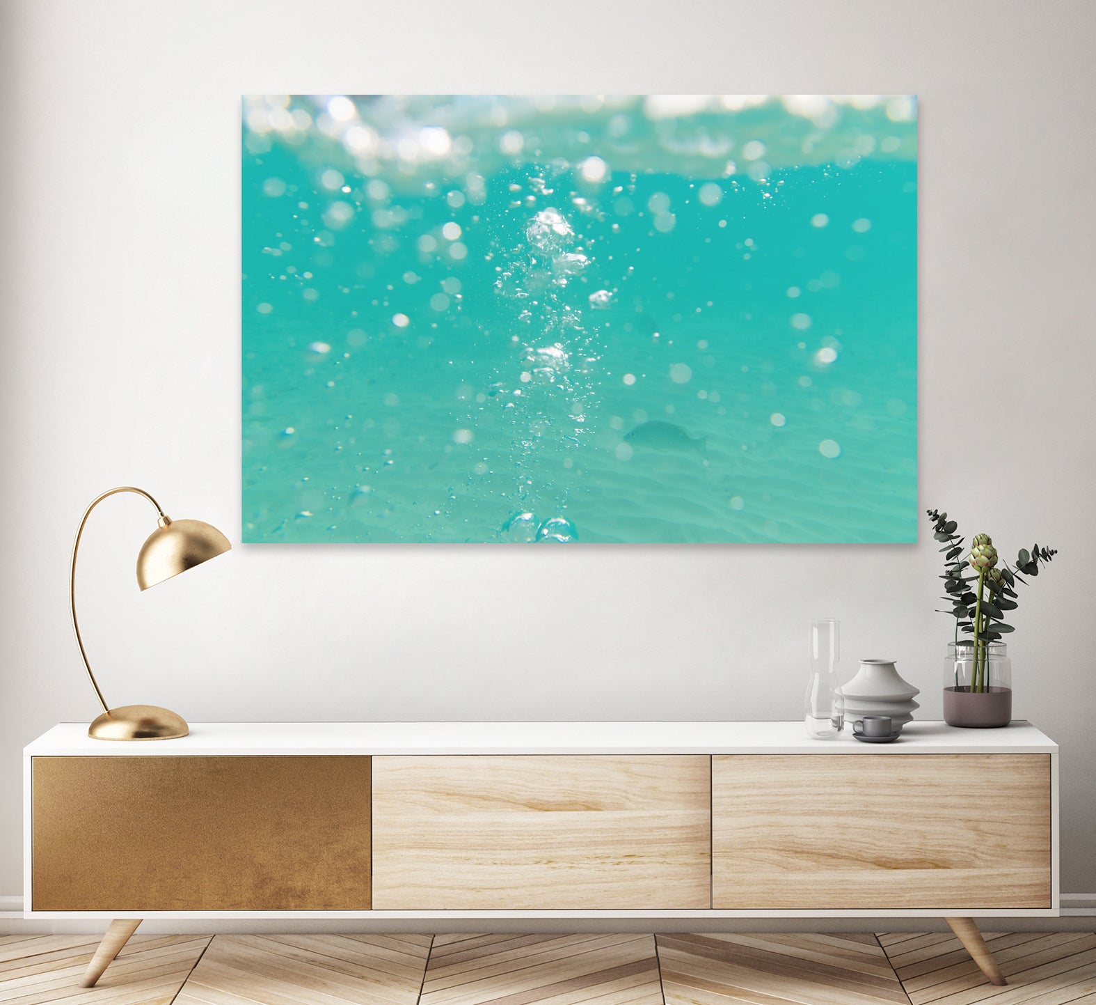 Underwater Caribbean Bubbles Dream 2 by ©AnitasBellasArt on GIANT ART - blue coastal sea,ocean,turquoise,water