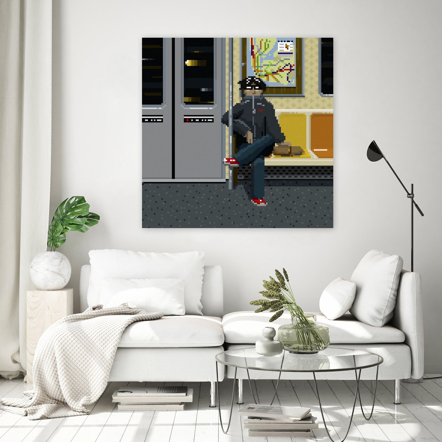 NYC Subway Portrait 001 by Christopher Pace on GIANT ART - fuchsia digital drawing