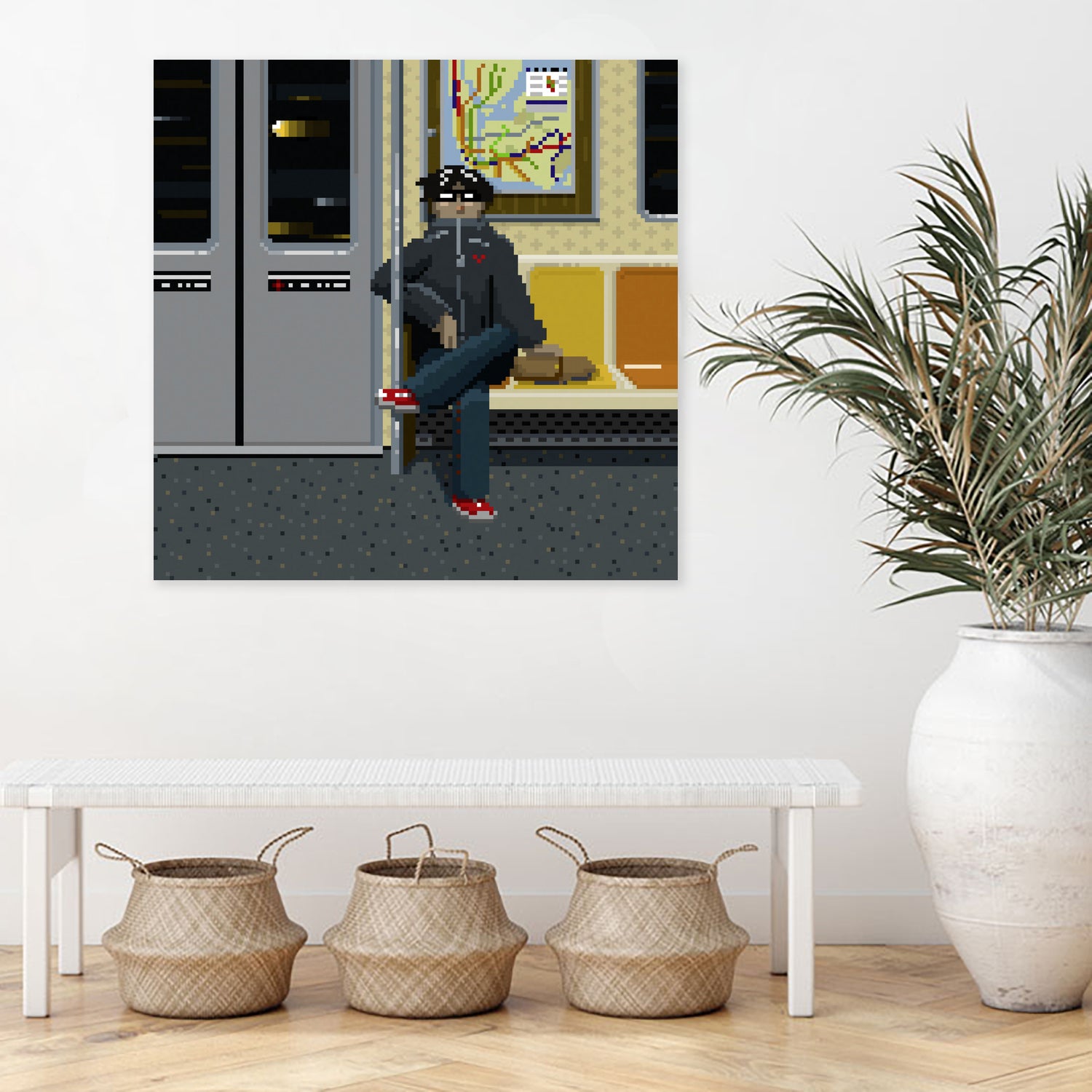 NYC Subway Portrait 001 by Christopher Pace on GIANT ART - fuchsia digital drawing