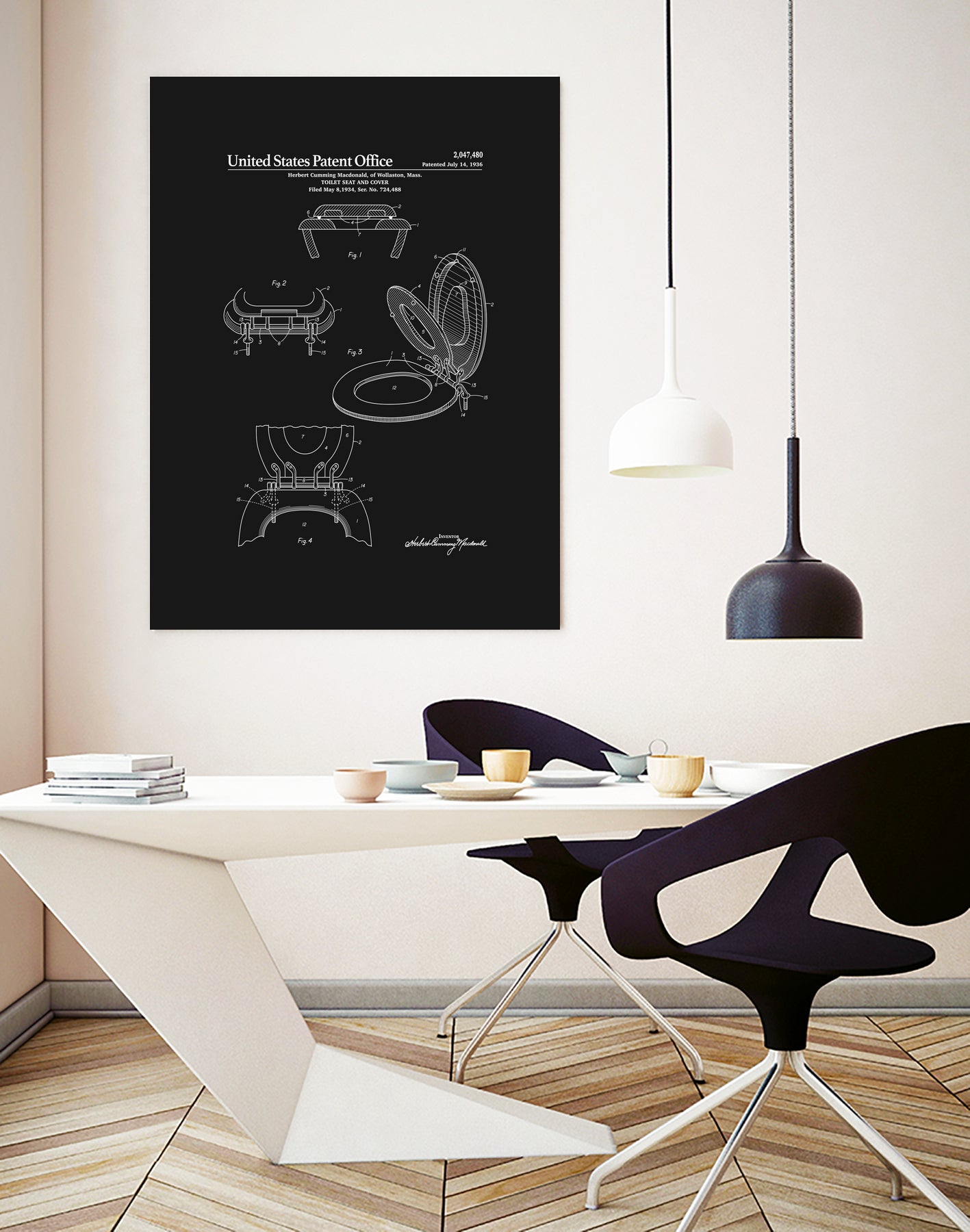 Toilet Seat and Cover Patent - Black by Finlay McNevin on GIANT ART - black typography