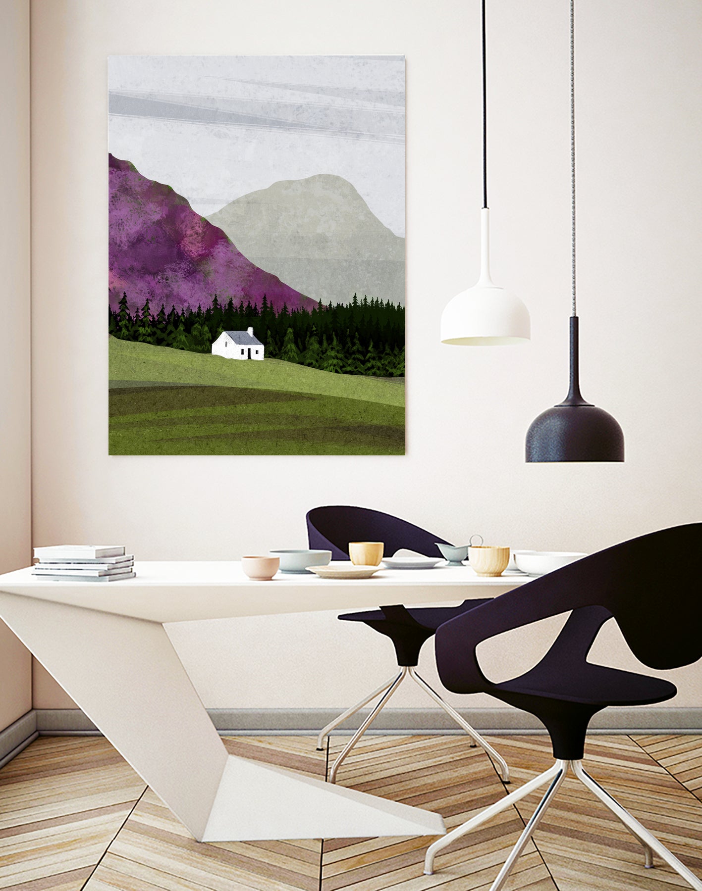 scottish landscape by Katherine Blower on GIANT ART - gray digital painting