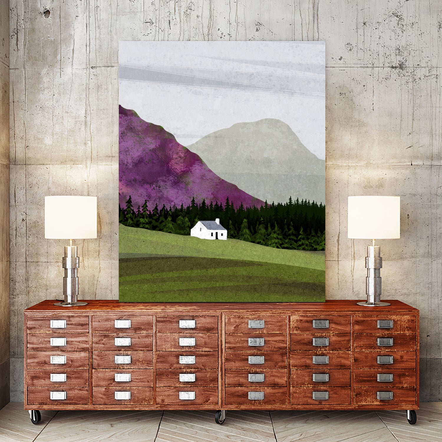 scottish landscape by Katherine Blower on GIANT ART - gray digital painting