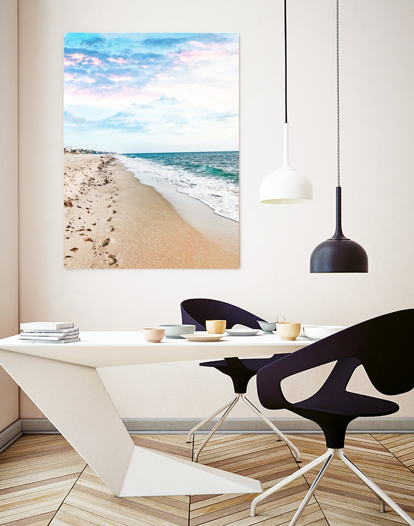 A Walk On The Beach by Uma Gokhale on GIANT ART - blue photo illustration