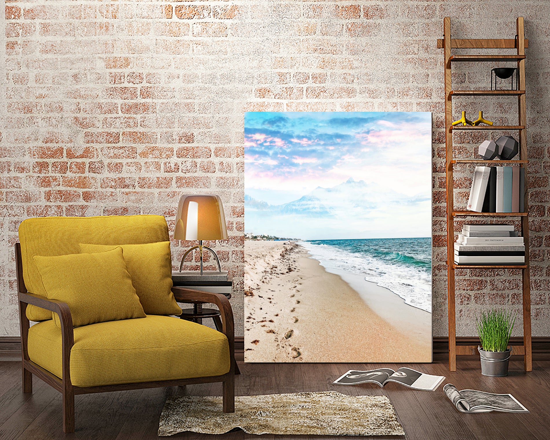 A Walk On The Beach by Uma Gokhale on GIANT ART - blue photo illustration
