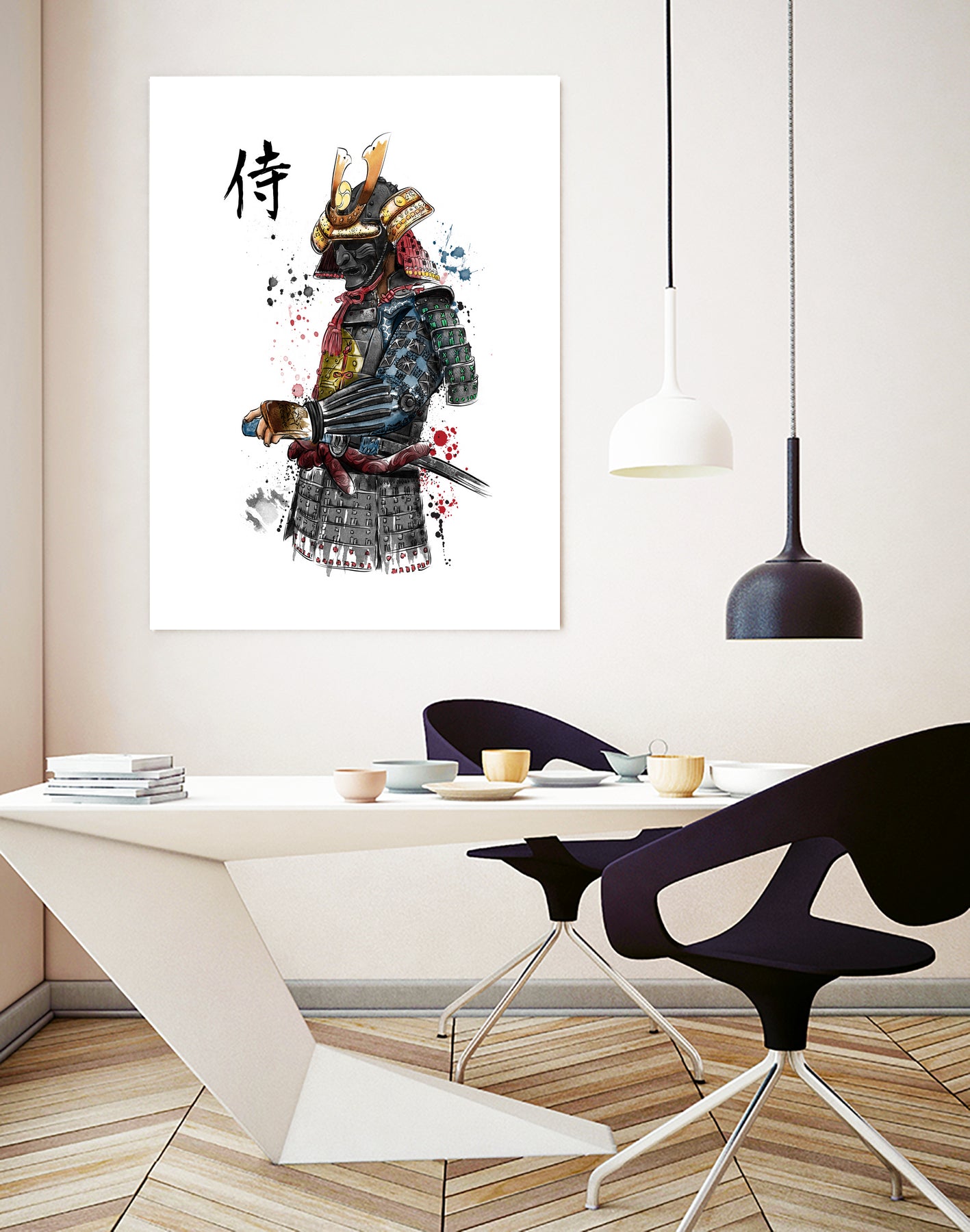 Samurai watercolor by Antonio Camarena on GIANT ART - white digital painting
