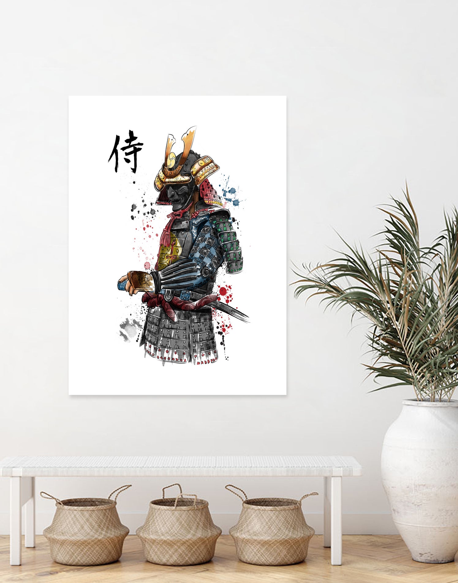 Samurai watercolor by Antonio Camarena on GIANT ART - white digital painting